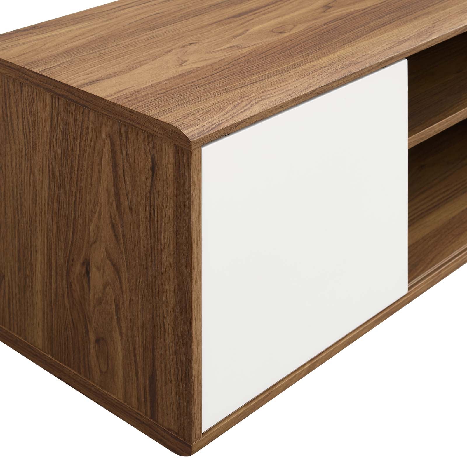 Modway TV & Media Units - Envision 60" Wall Mount TV Stand Walnut White
