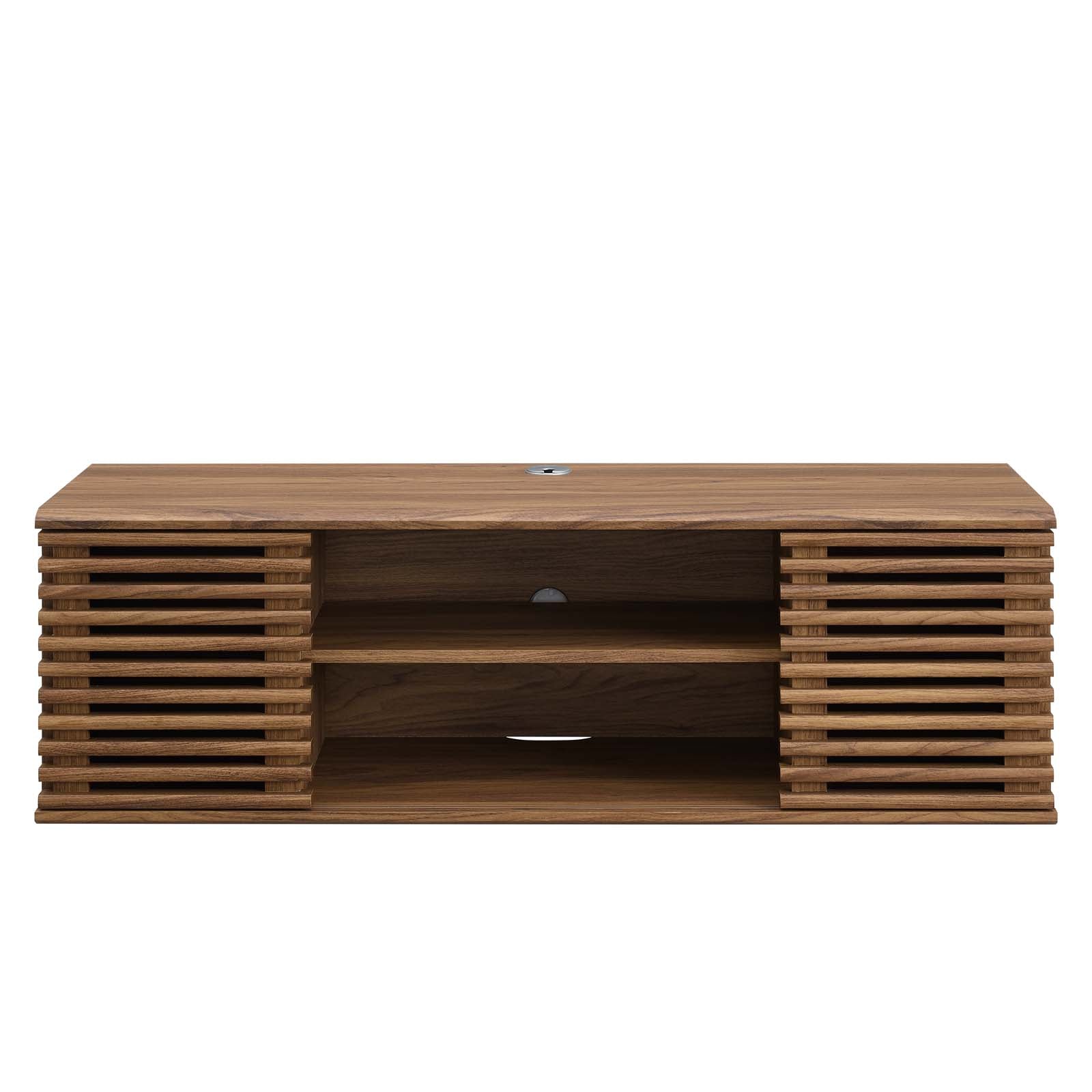 Modway TV & Media Units - Render 46" Wall-Mount Media Console TV Stand Walnut