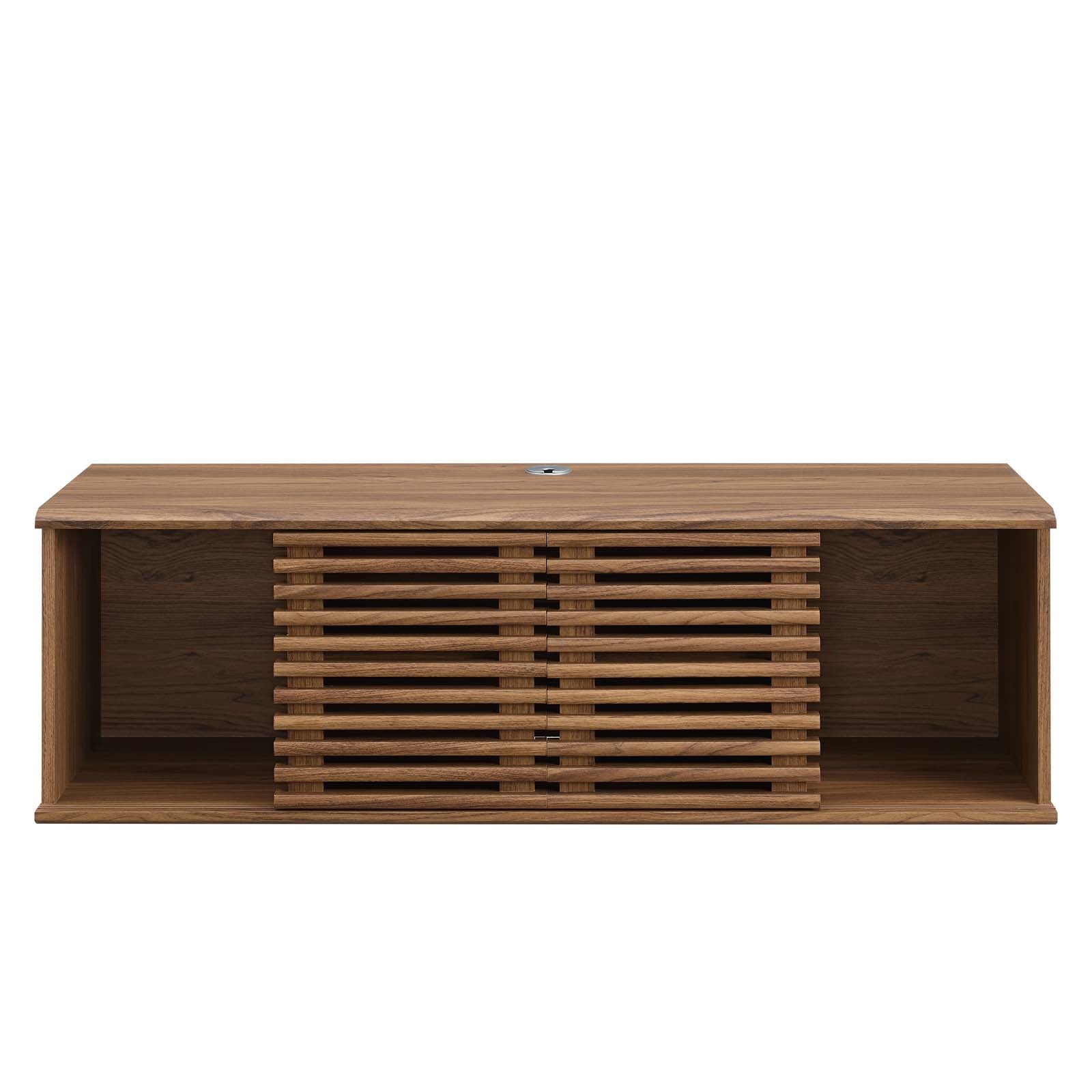 Modway TV & Media Units - Render 46" Wall-Mount Media Console TV Stand Walnut