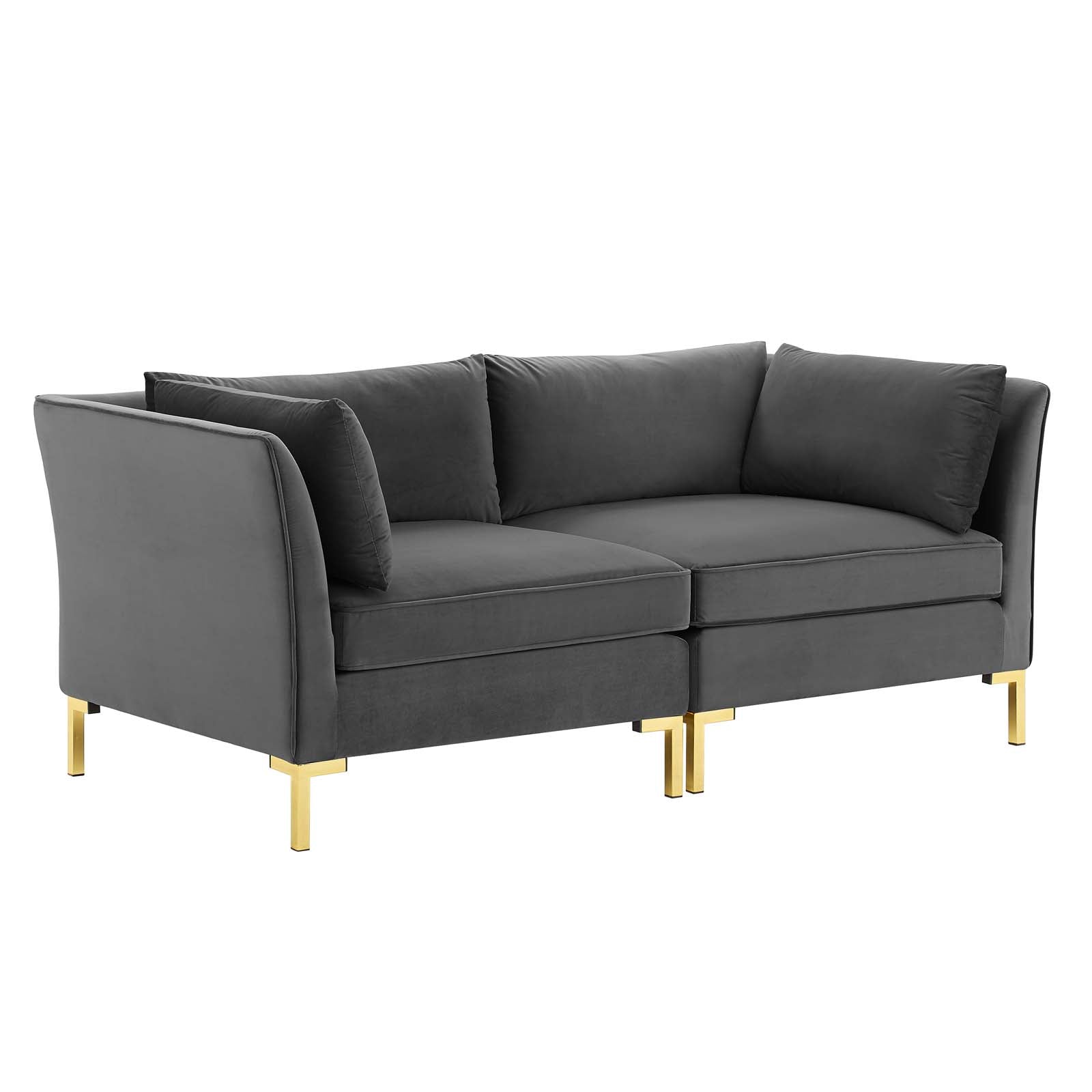 Modway Loveseats - Ardent Performance Velvet Loveseat Gray