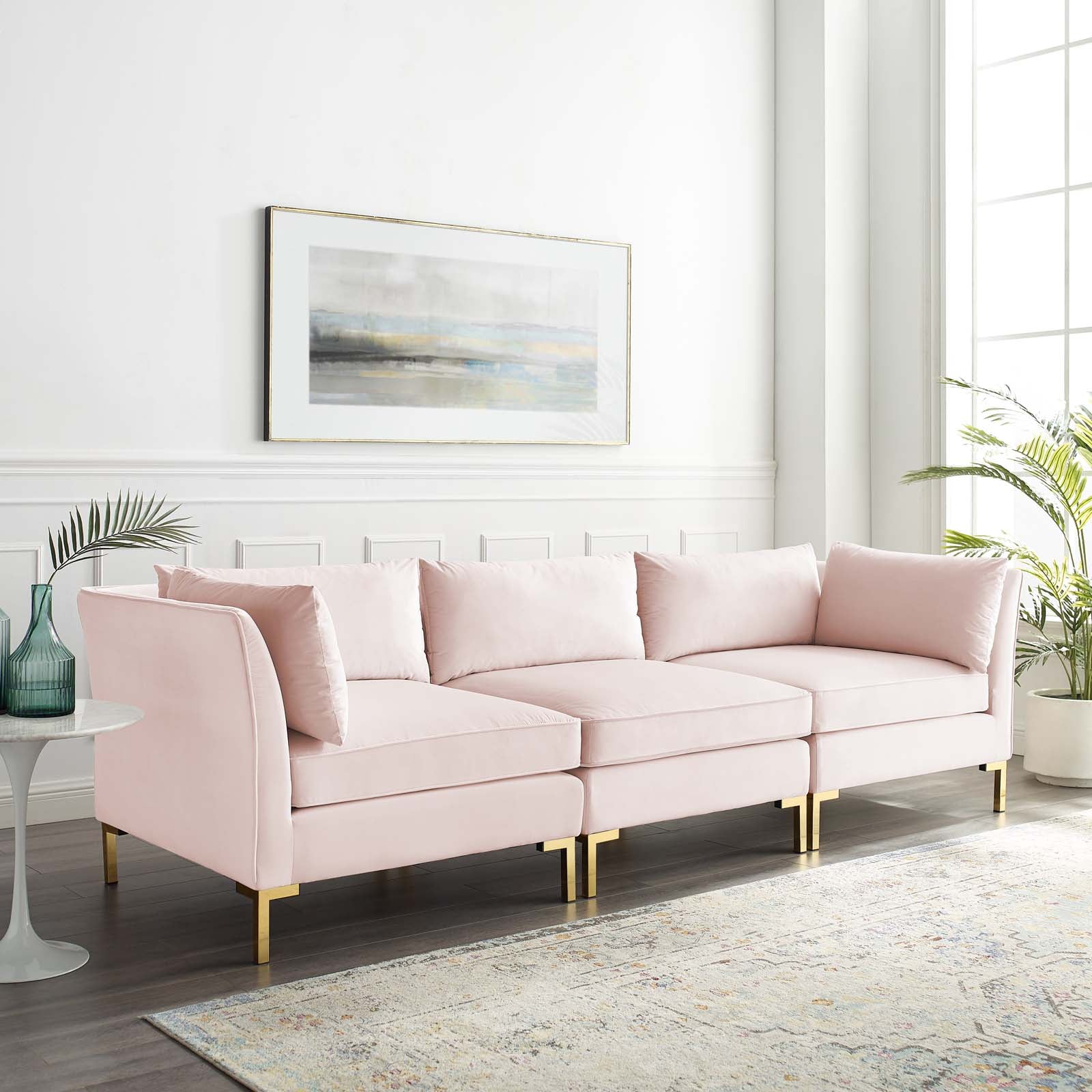 Modway Sofas & Couches - Ardent Performance Velvet Sofa Pink