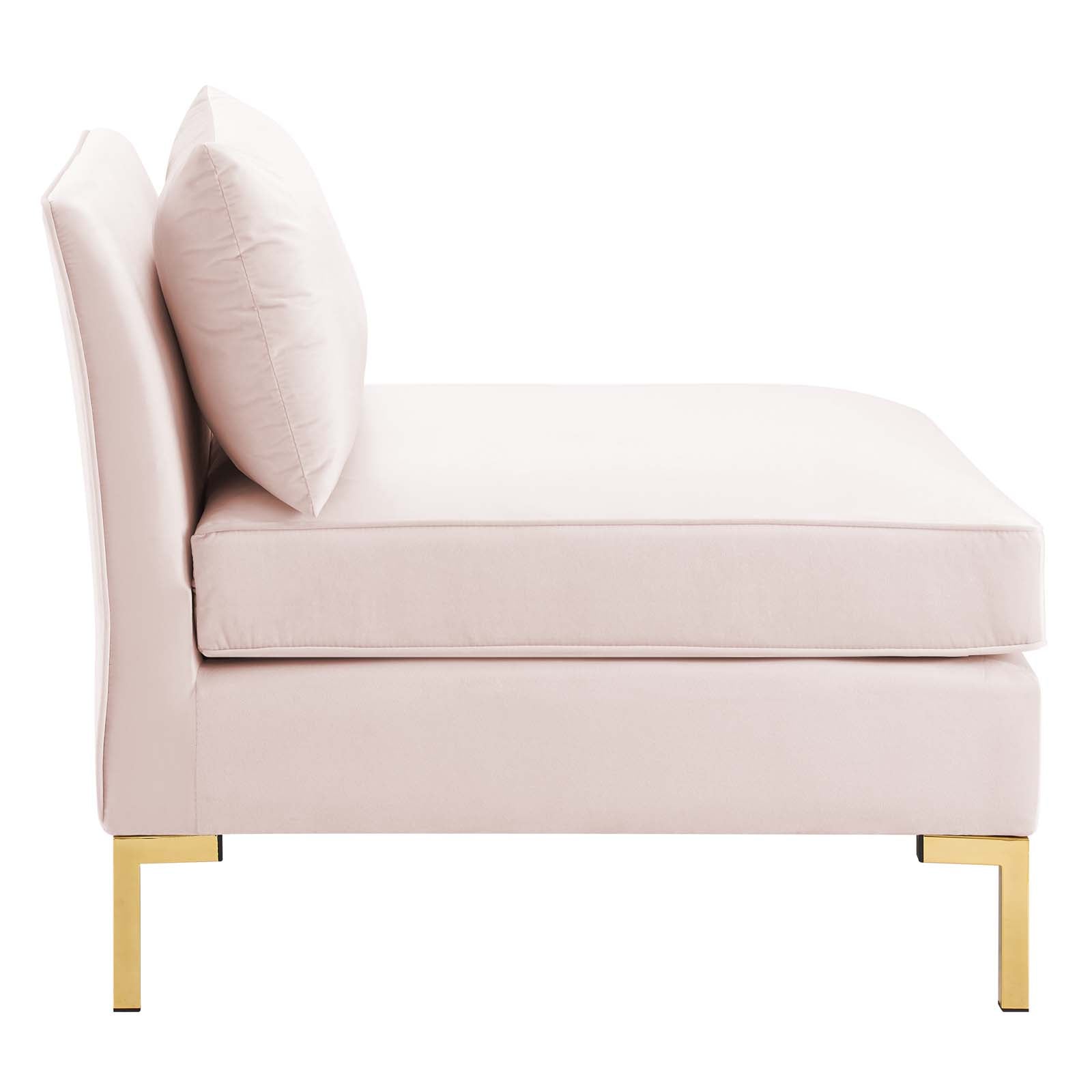 Modway Sectional Sofas - Ardent 4-Piece Performance Velvet Sectional Sofa Pink