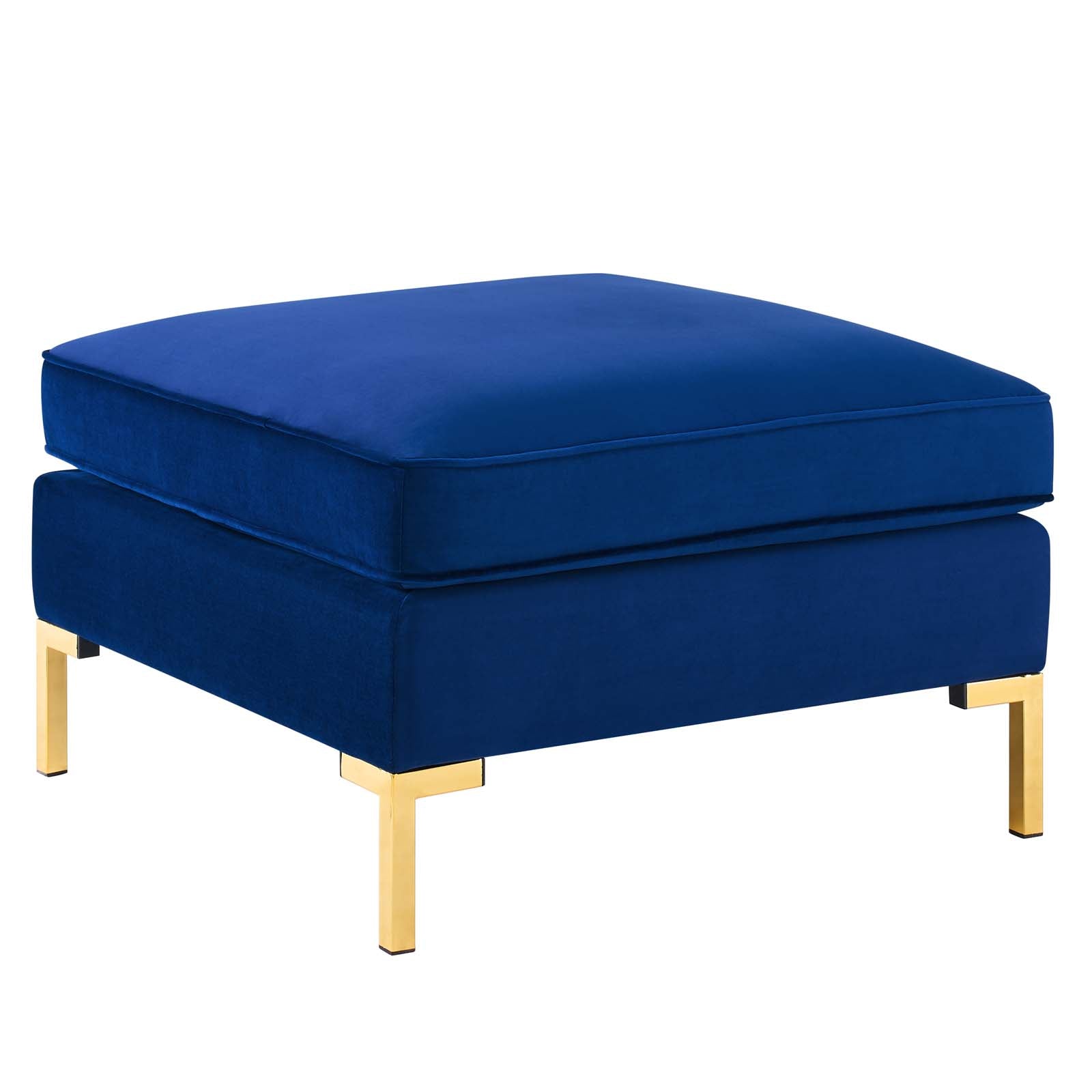 Modway Sectional Sofas - Ardent 5 Piece Performance Velvet Sectional Sofa Navy 134"