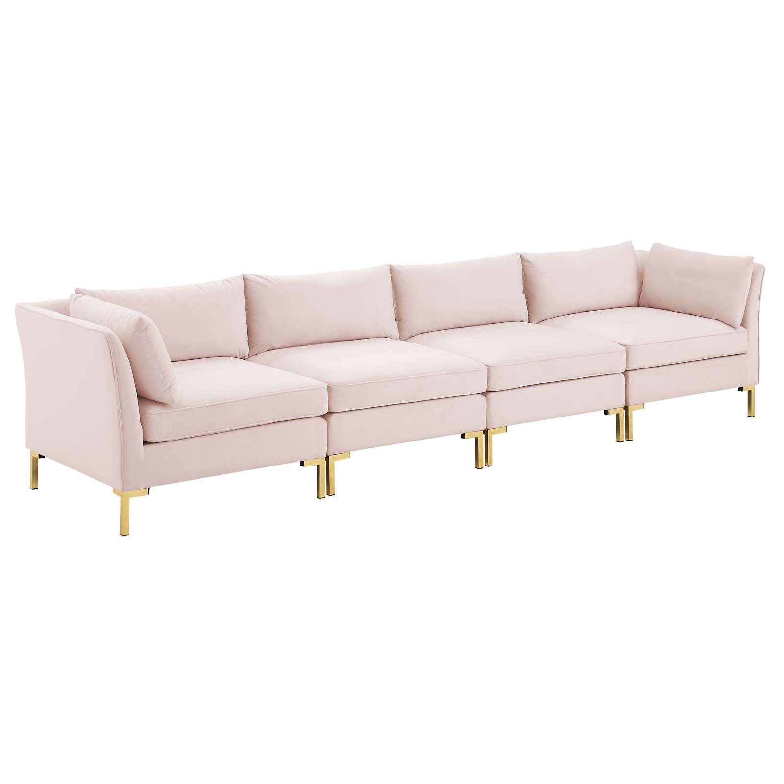Modway Sofas & Couches - Ardent 4-Seater Performance Velvet Sofa Pink