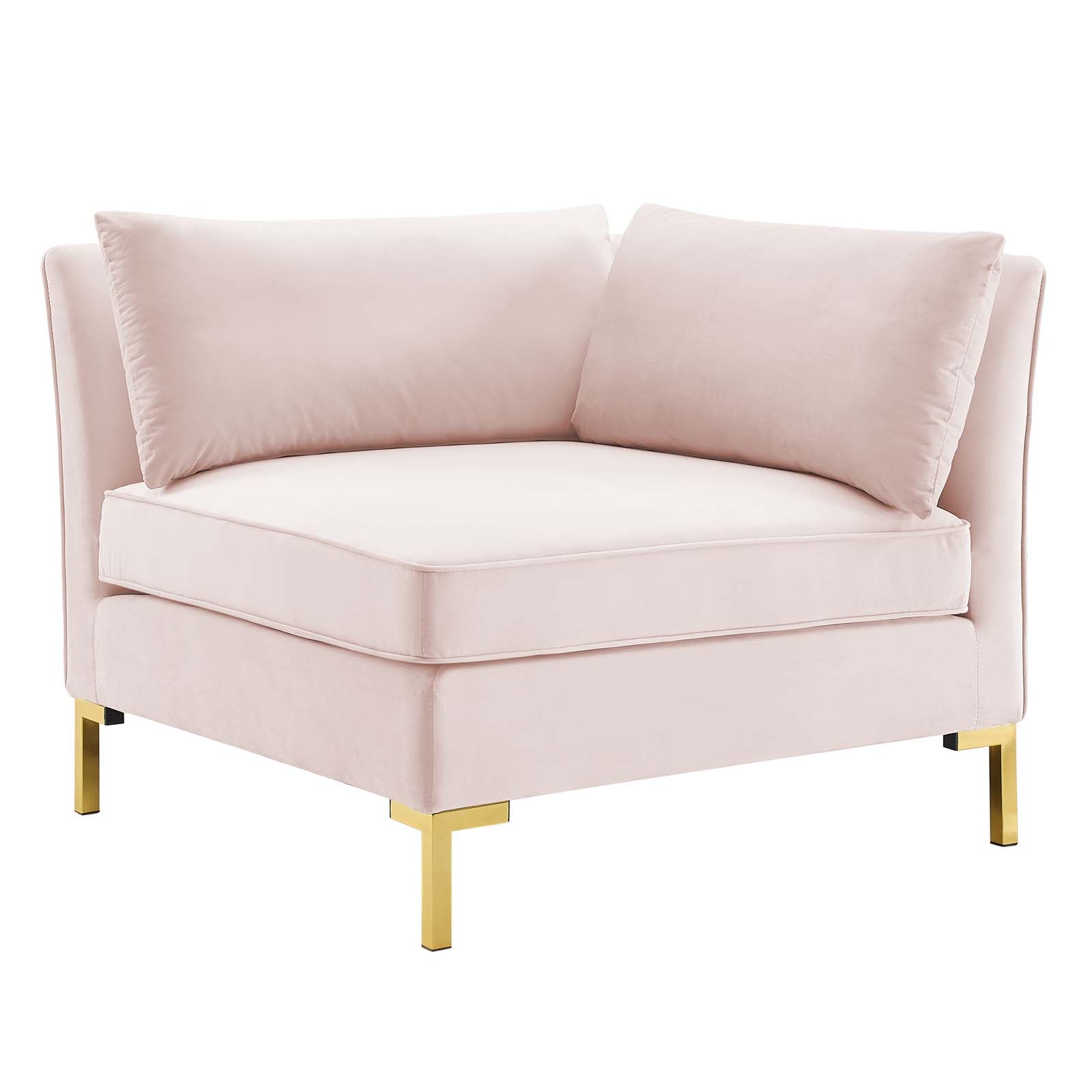 Modway Sectional Sofas - Ardent 6-Piece Performance Velvet Sectional Sofa Pink