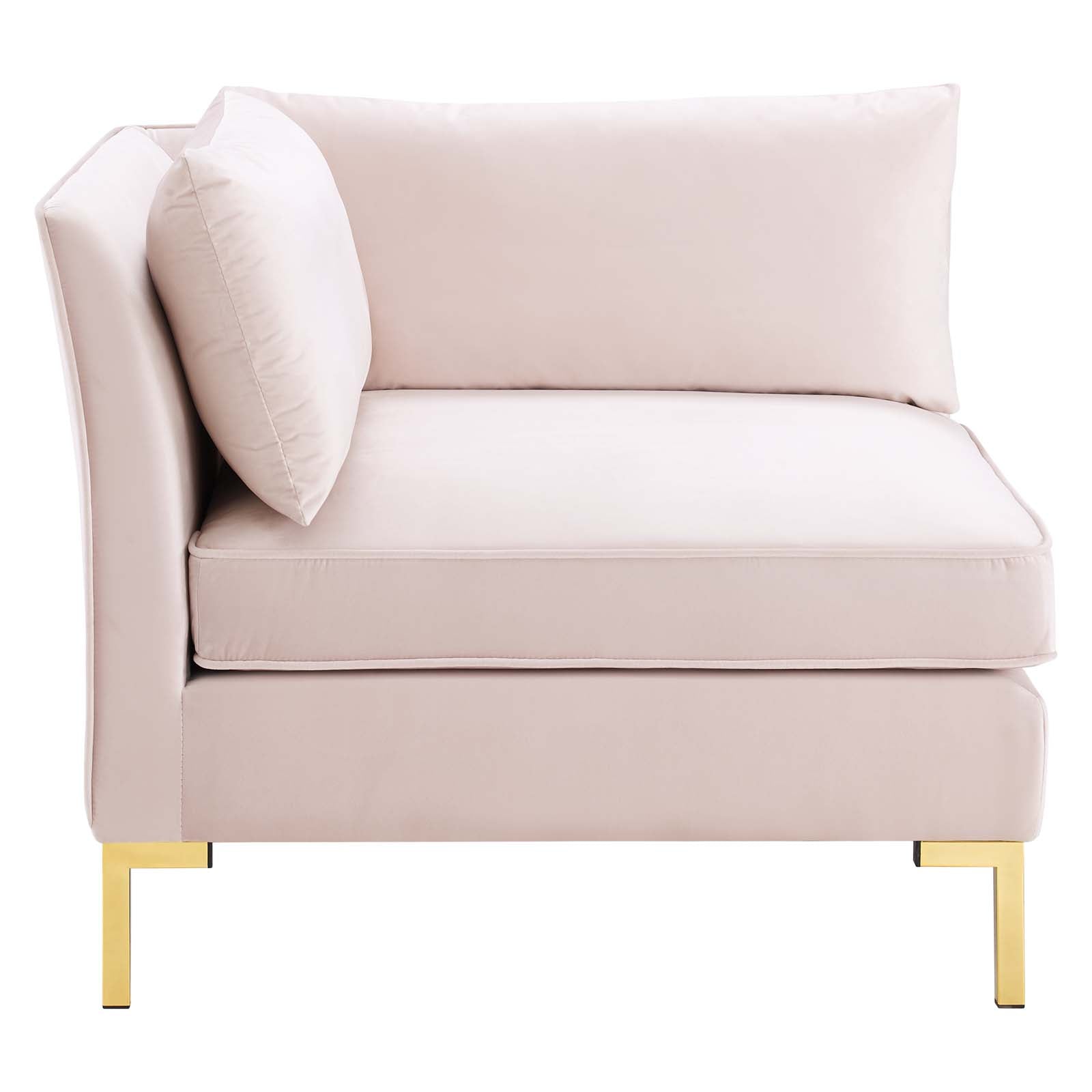 Modway Sectional Sofas - Ardent 6-Piece Performance Velvet Sectional Sofa Pink
