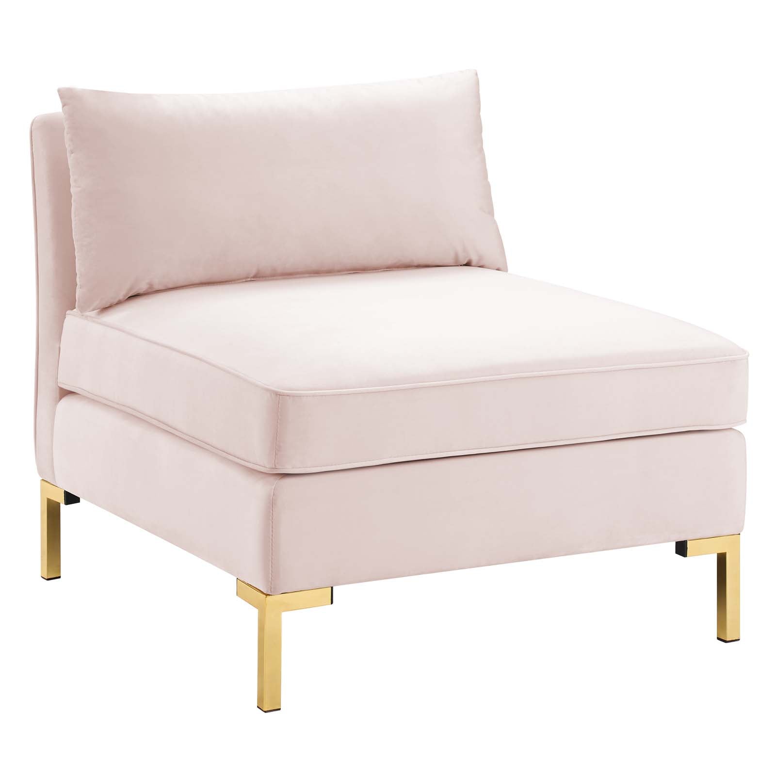 Modway Sectional Sofas - Ardent 6-Piece Performance Velvet Sectional Sofa Pink