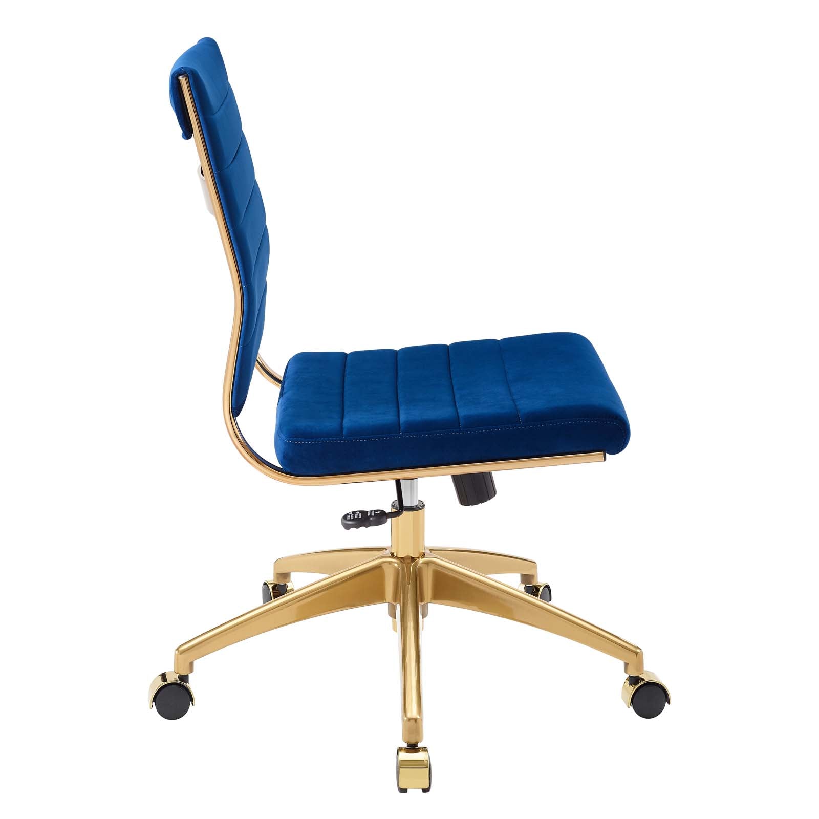 Modway Task Chairs - Jive Armless Mid Back Performance Velvet Office Chair Navy
