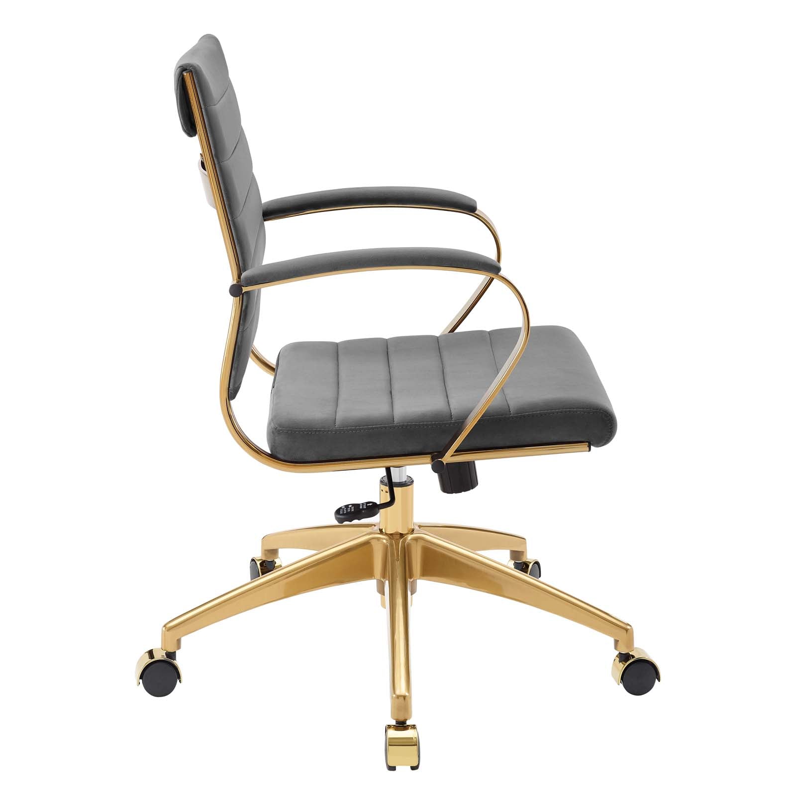 Modway Task Chairs - Jive Mid Back Performance Velvet Office Chair Gray