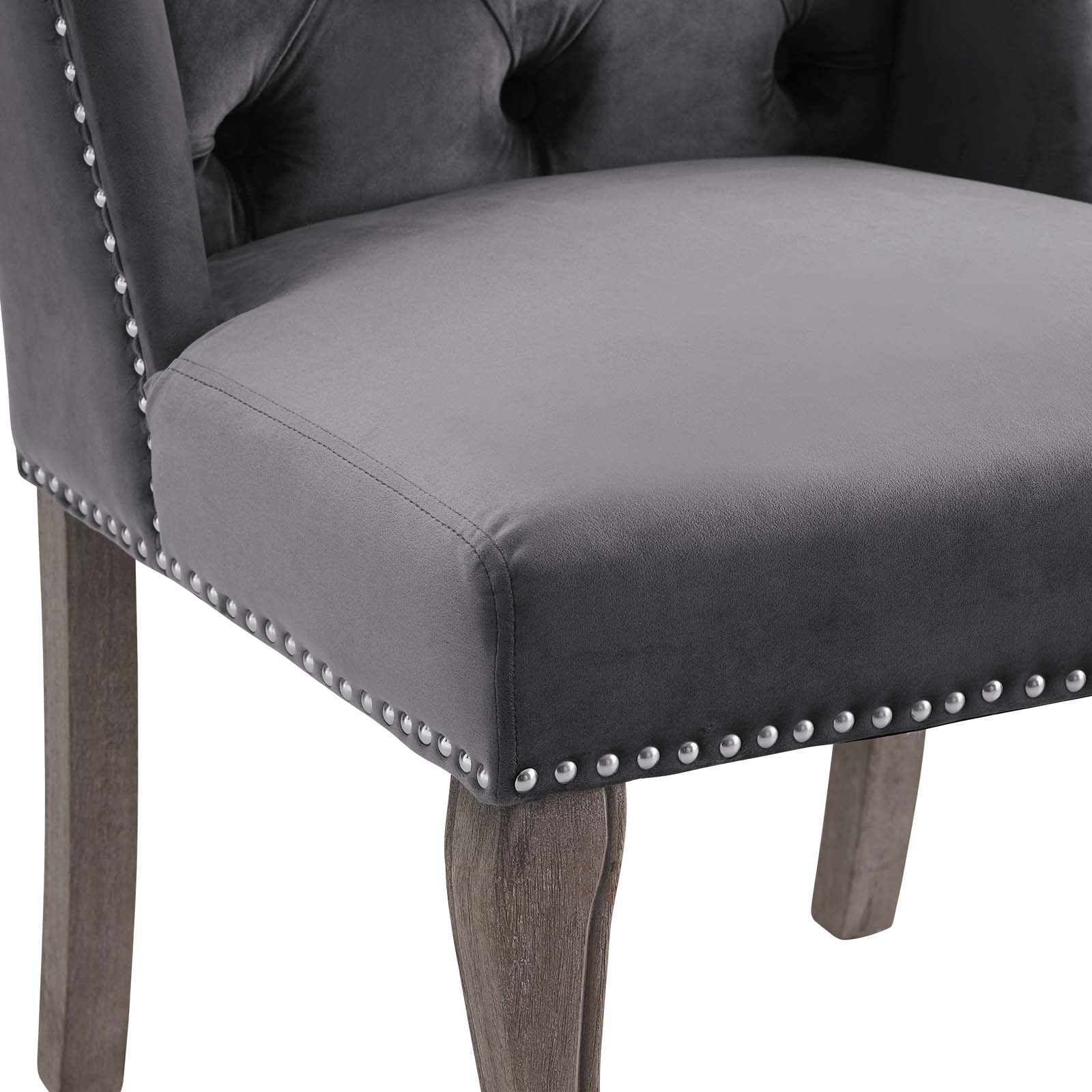 Modway Dining Chairs - Apprise Side Chair Performance Velvet ( Set of 2 ) Gray