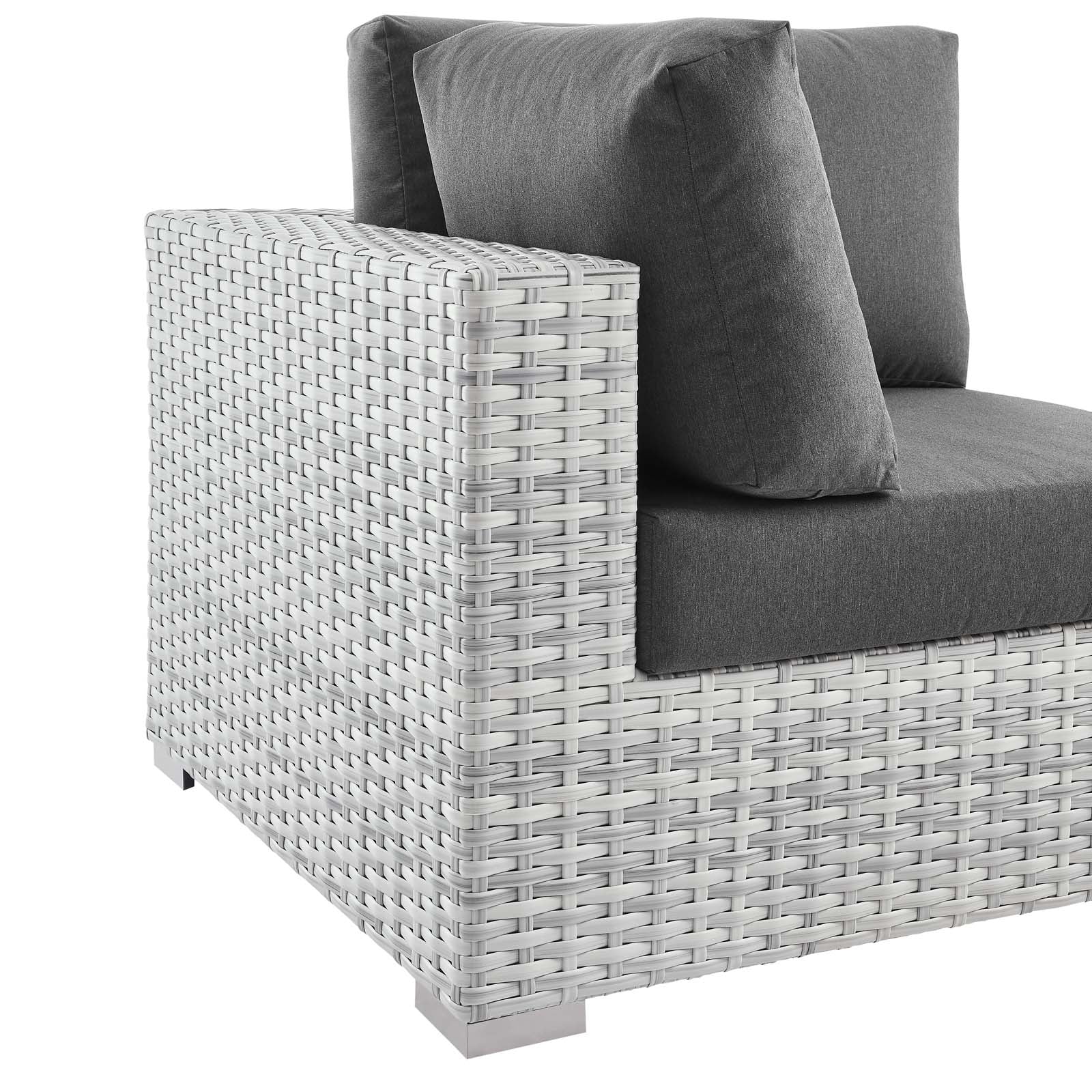 Modway Outdoor Chairs - Convene Outdoor Patio Corner Chair Light Gray Charcoal
