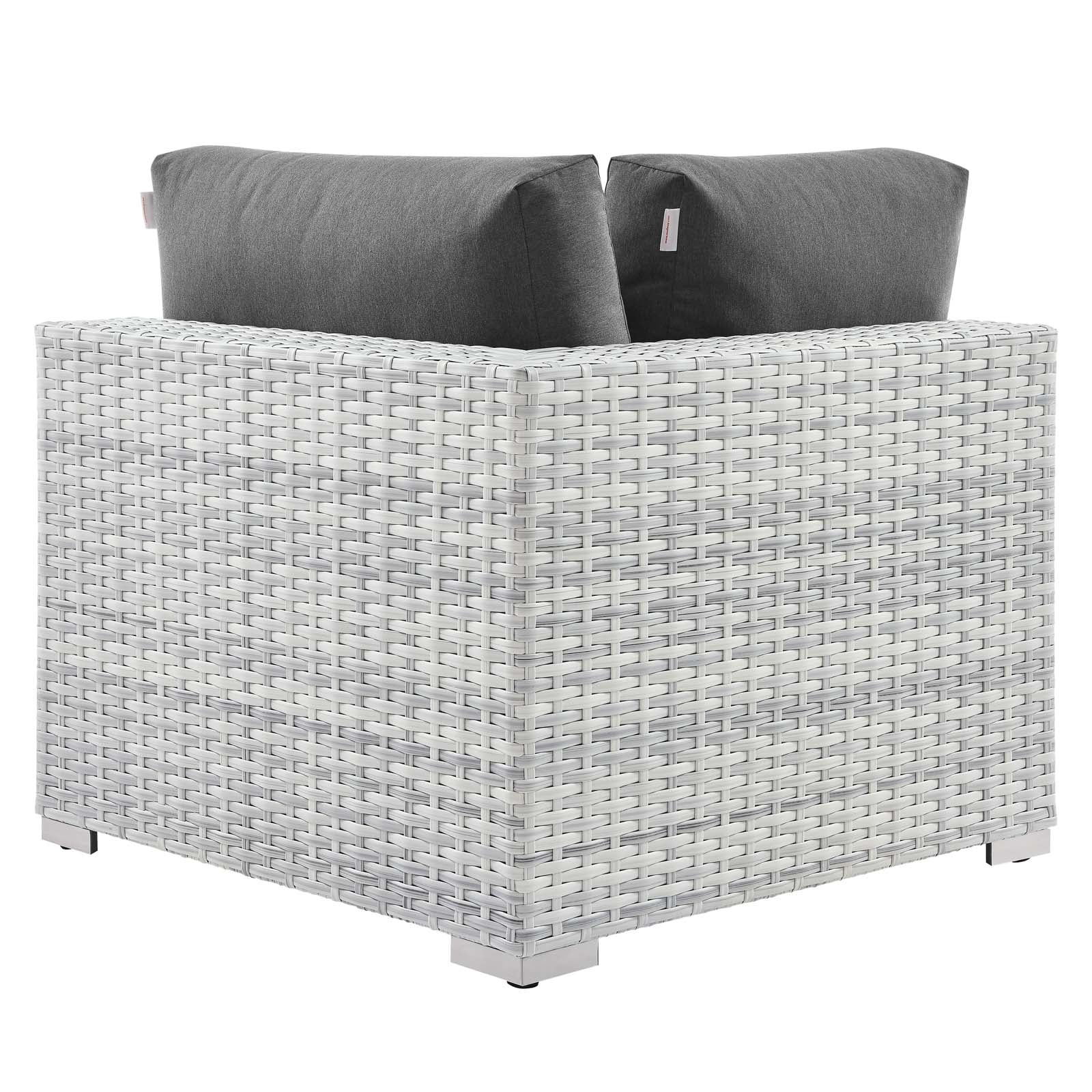 Modway Outdoor Chairs - Convene Outdoor Patio Corner Chair Light Gray Charcoal