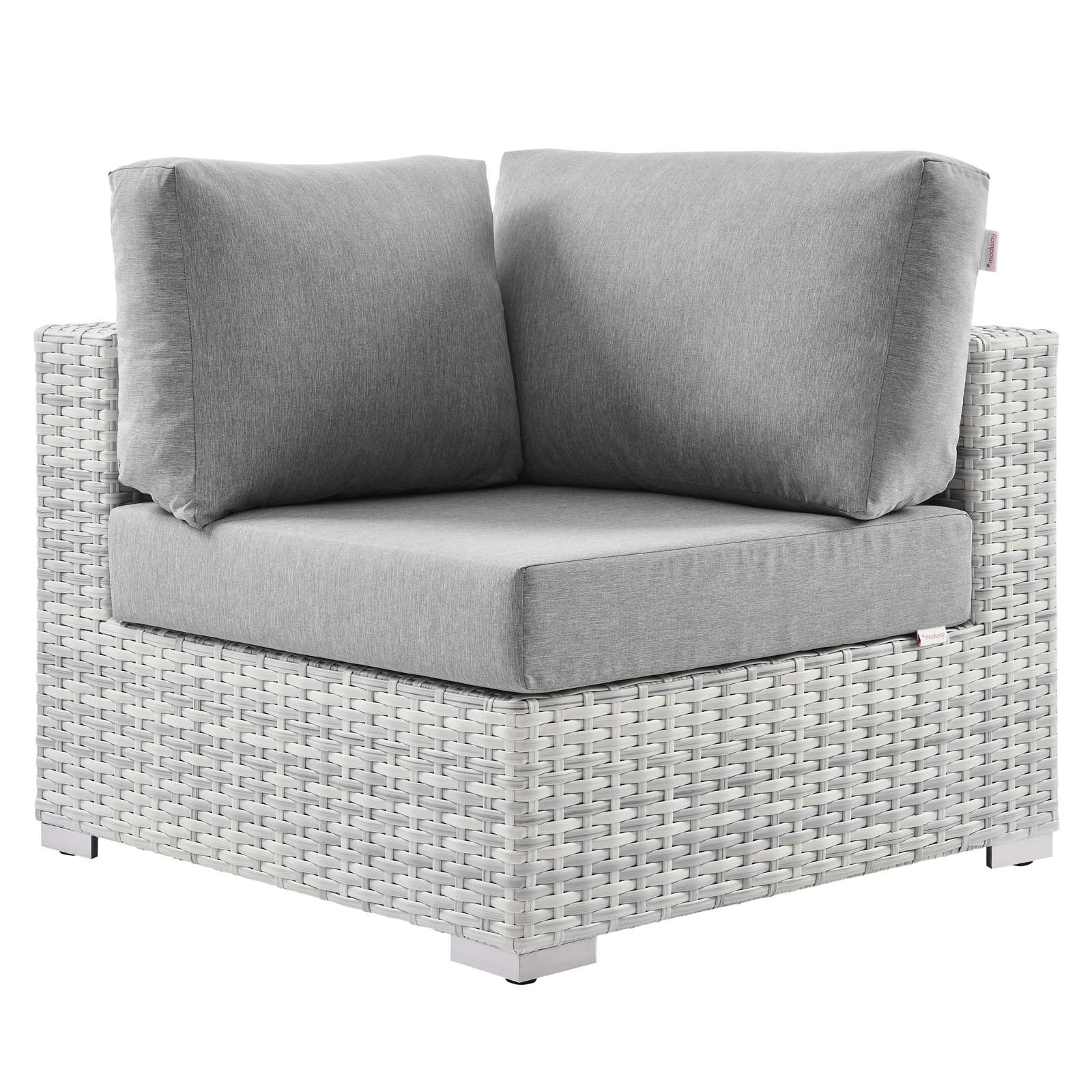 Modway Outdoor Chairs - Convene Outdoor Patio Corner Chair Light Gray