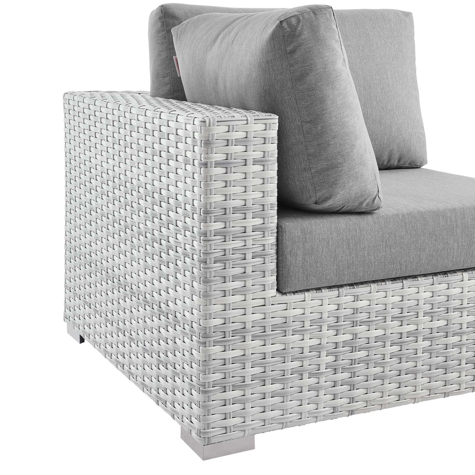 Modway Outdoor Chairs - Convene Outdoor Patio Corner Chair Light Gray