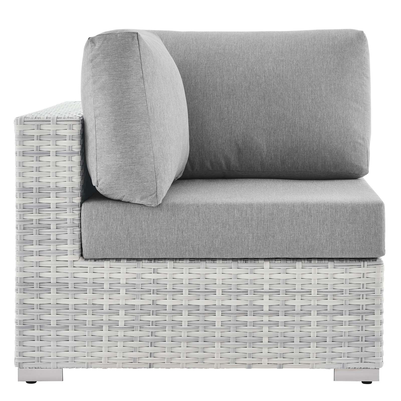 Modway Outdoor Chairs - Convene Outdoor Patio Corner Chair Light Gray