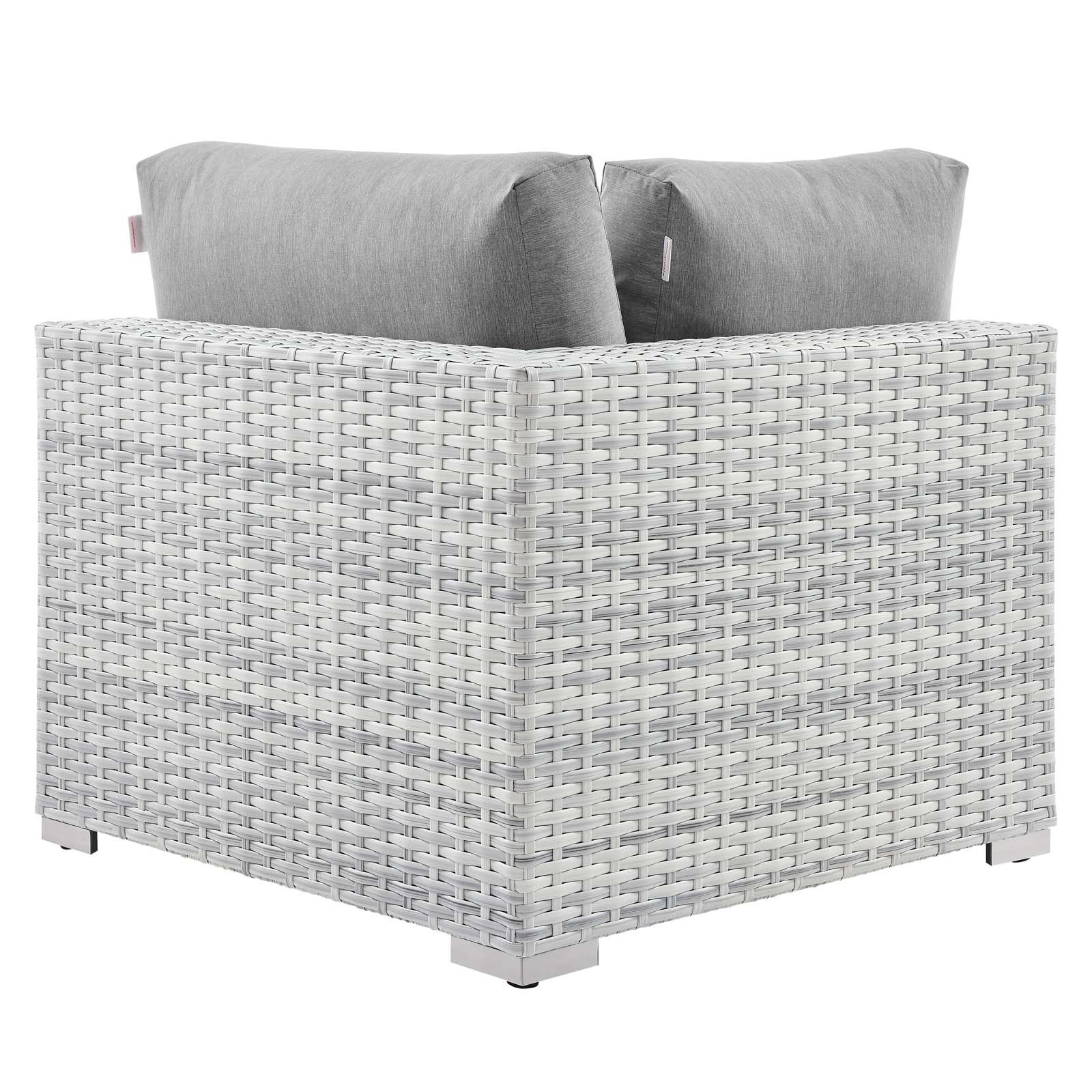 Modway Outdoor Chairs - Convene Outdoor Patio Corner Chair Light Gray
