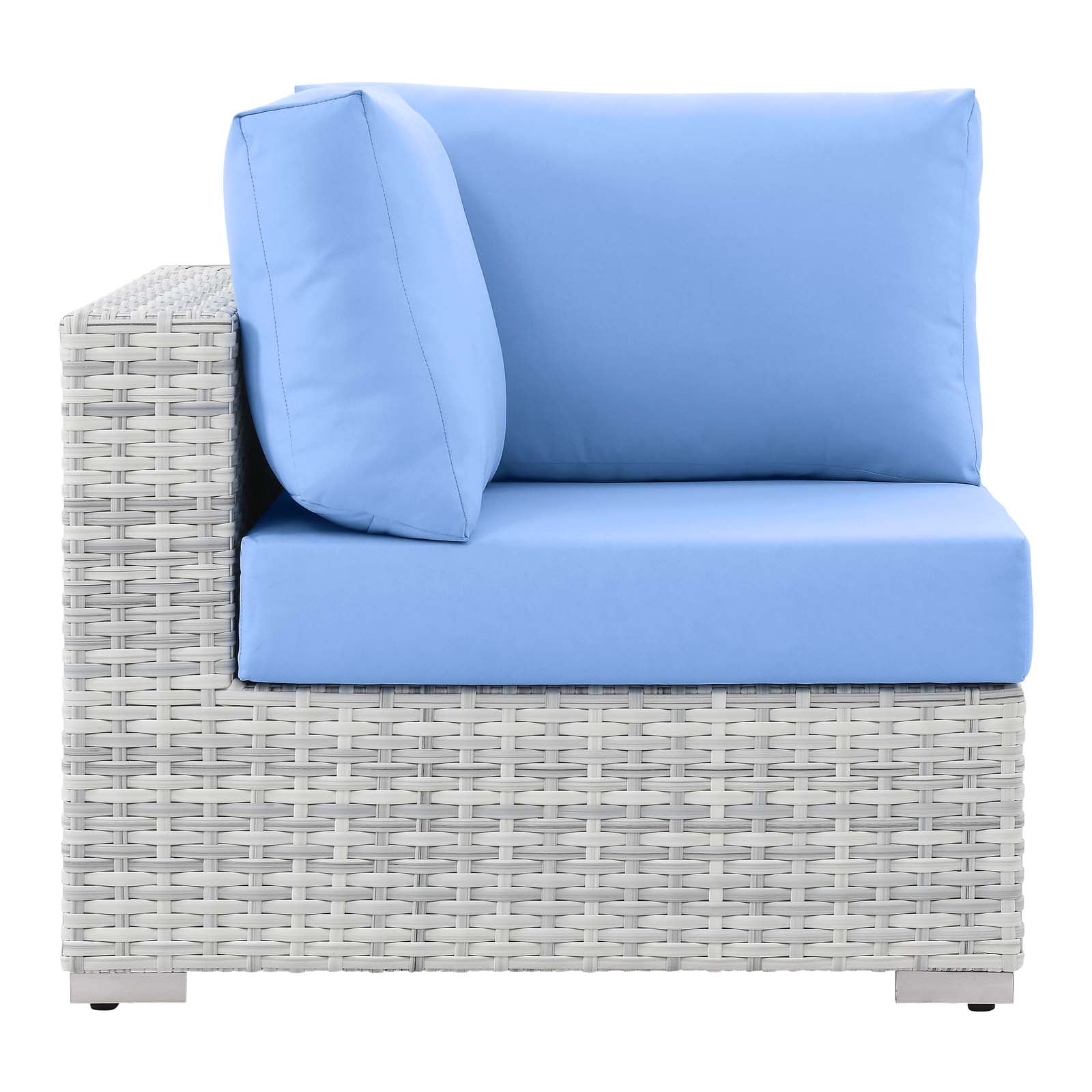 Modway Outdoor Chairs - Convene Outdoor Patio Corner Chair Light Gray Light Blue