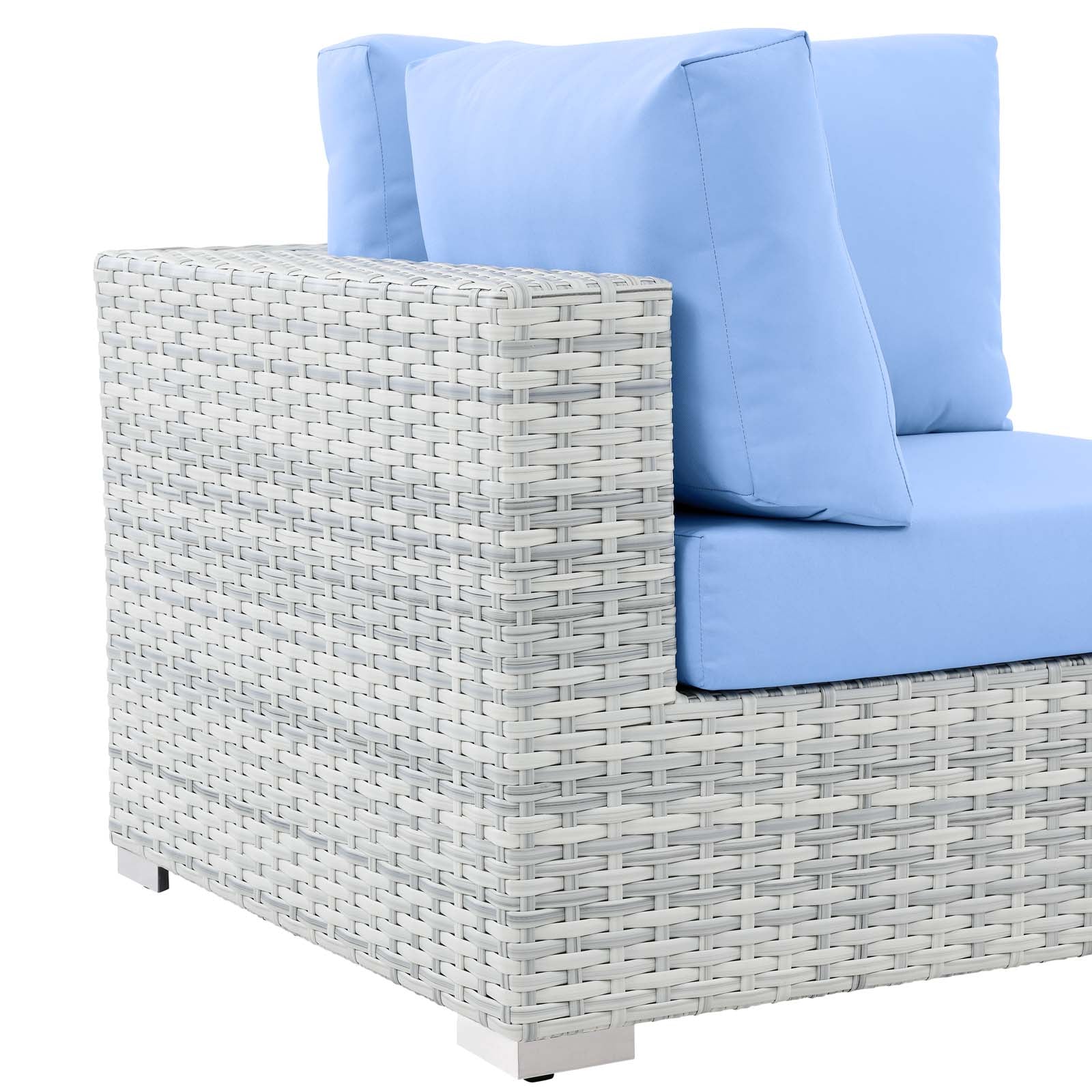 Modway Outdoor Chairs - Convene Outdoor Patio Corner Chair Light Gray Light Blue