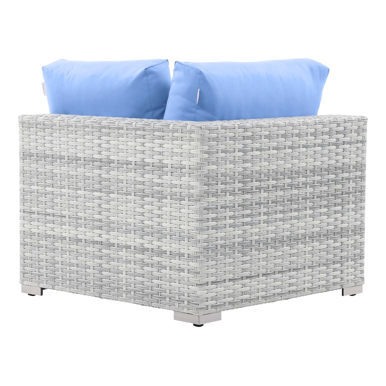 Modway Outdoor Chairs - Convene Outdoor Patio Corner Chair Light Gray Light Blue