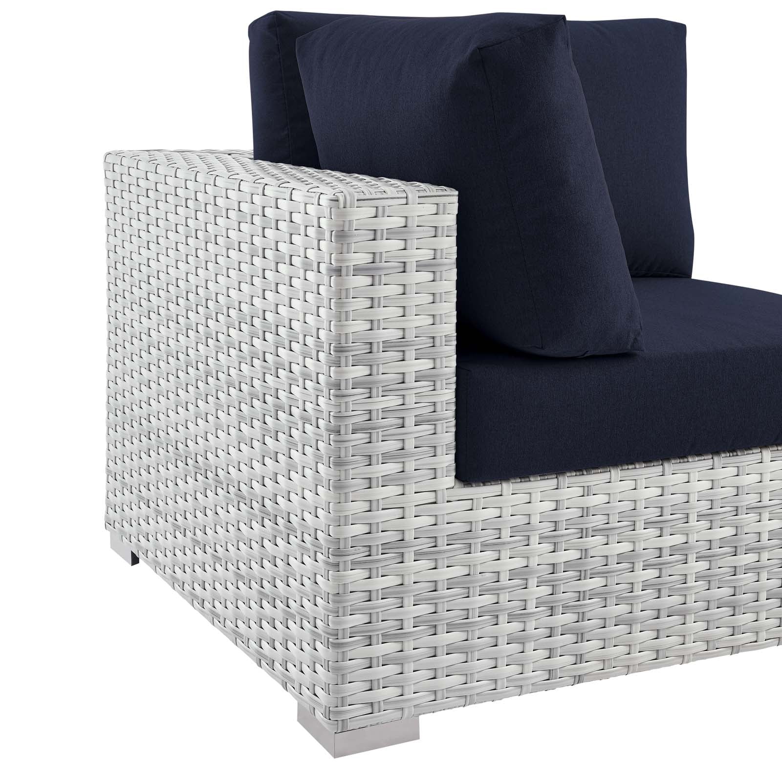 Modway Outdoor Chairs - Convene Outdoor Patio Corner Chair Light Gray Navy