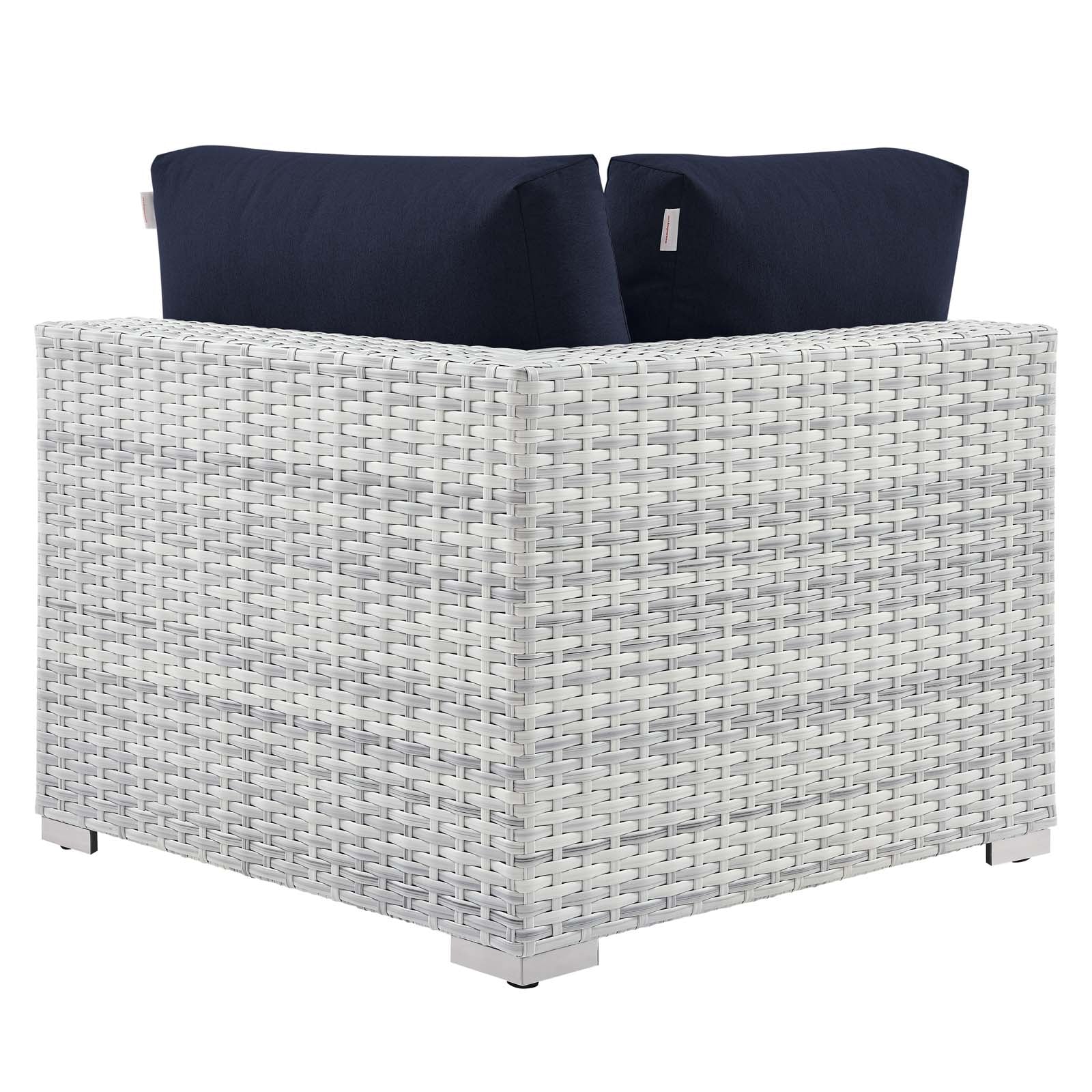 Modway Outdoor Chairs - Convene Outdoor Patio Corner Chair Light Gray Navy