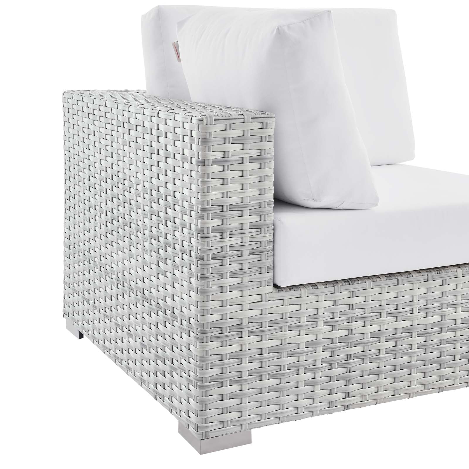 Modway Outdoor Chairs - Convene Outdoor Patio Corner Chair Light Gray White