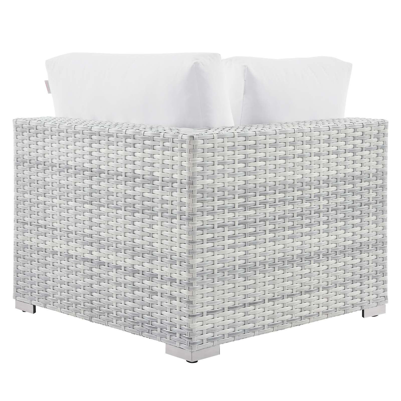 Modway Outdoor Chairs - Convene Outdoor Patio Corner Chair Light Gray White