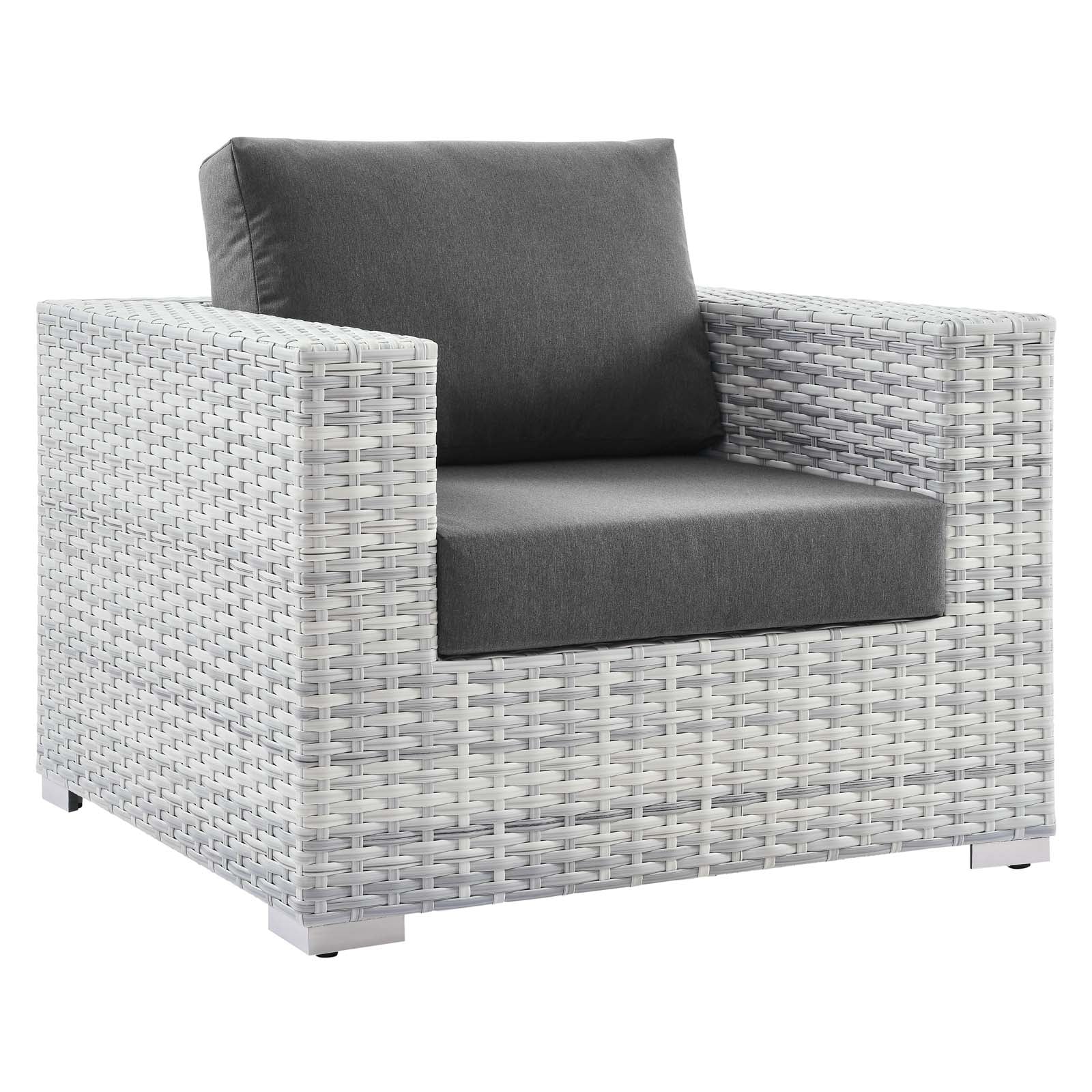 Modway Outdoor Chairs - Convene Outdoor Patio Armchair Light Gray Charcoal