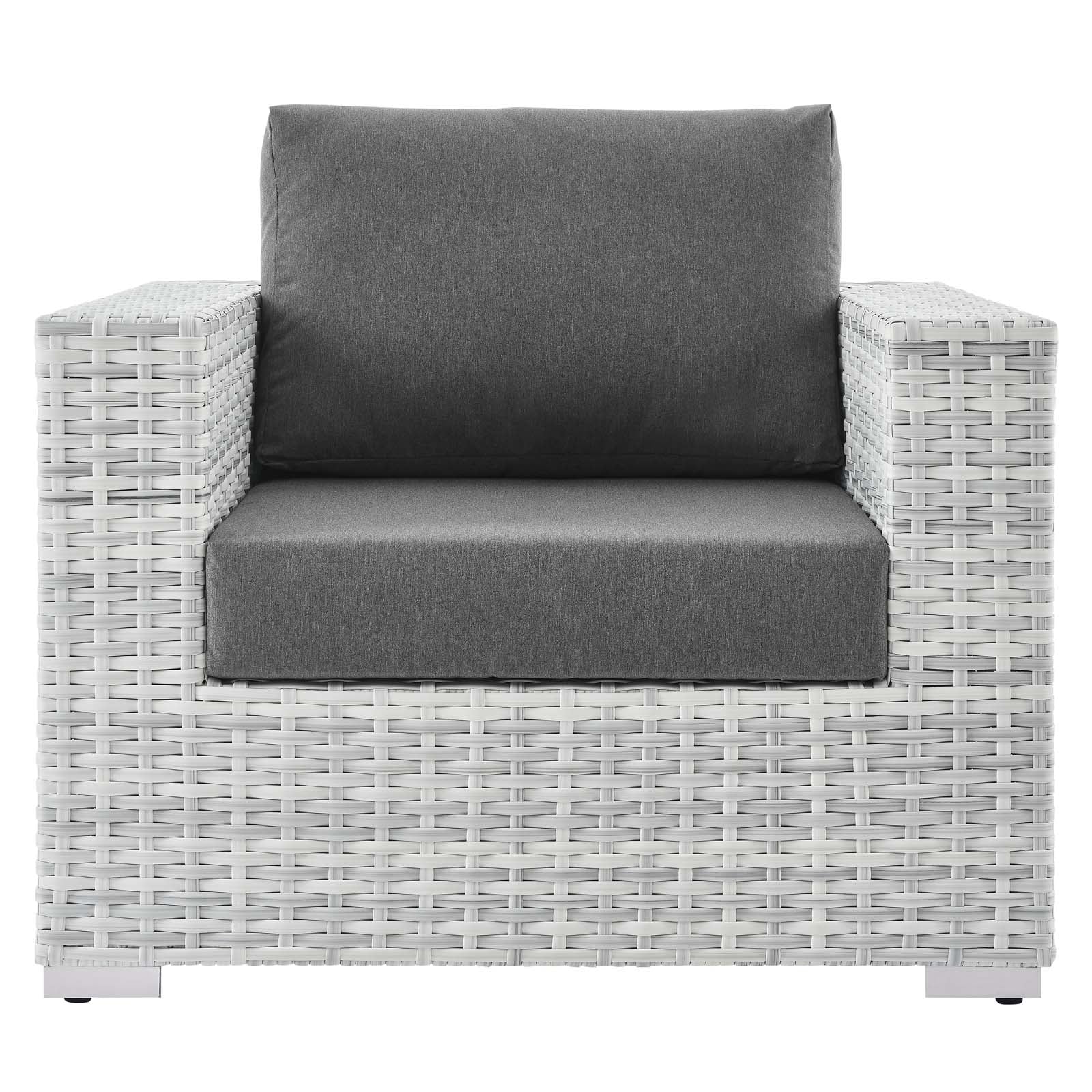 Modway Outdoor Chairs - Convene Outdoor Patio Armchair Light Gray Charcoal