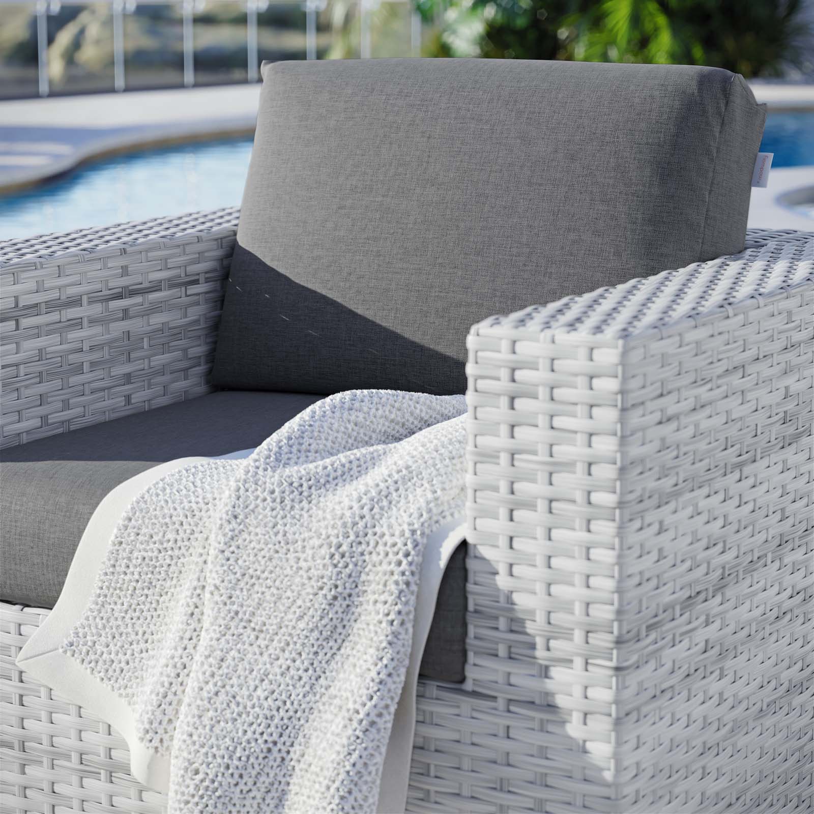 Modway Outdoor Chairs - Convene Outdoor Patio Armchair Light Gray Charcoal