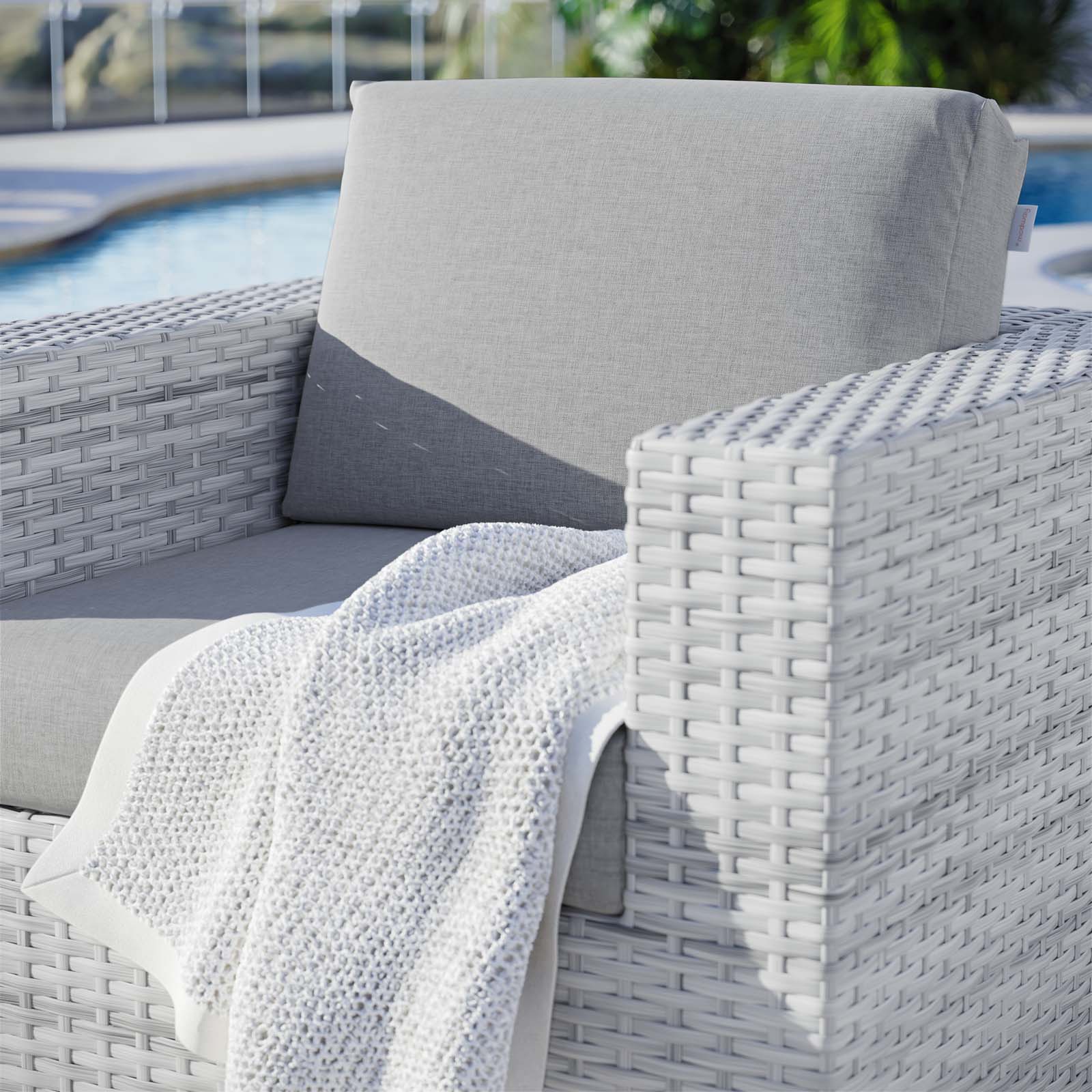 Modway Outdoor Chairs - Convene Outdoor Patio Armchair Light Gray