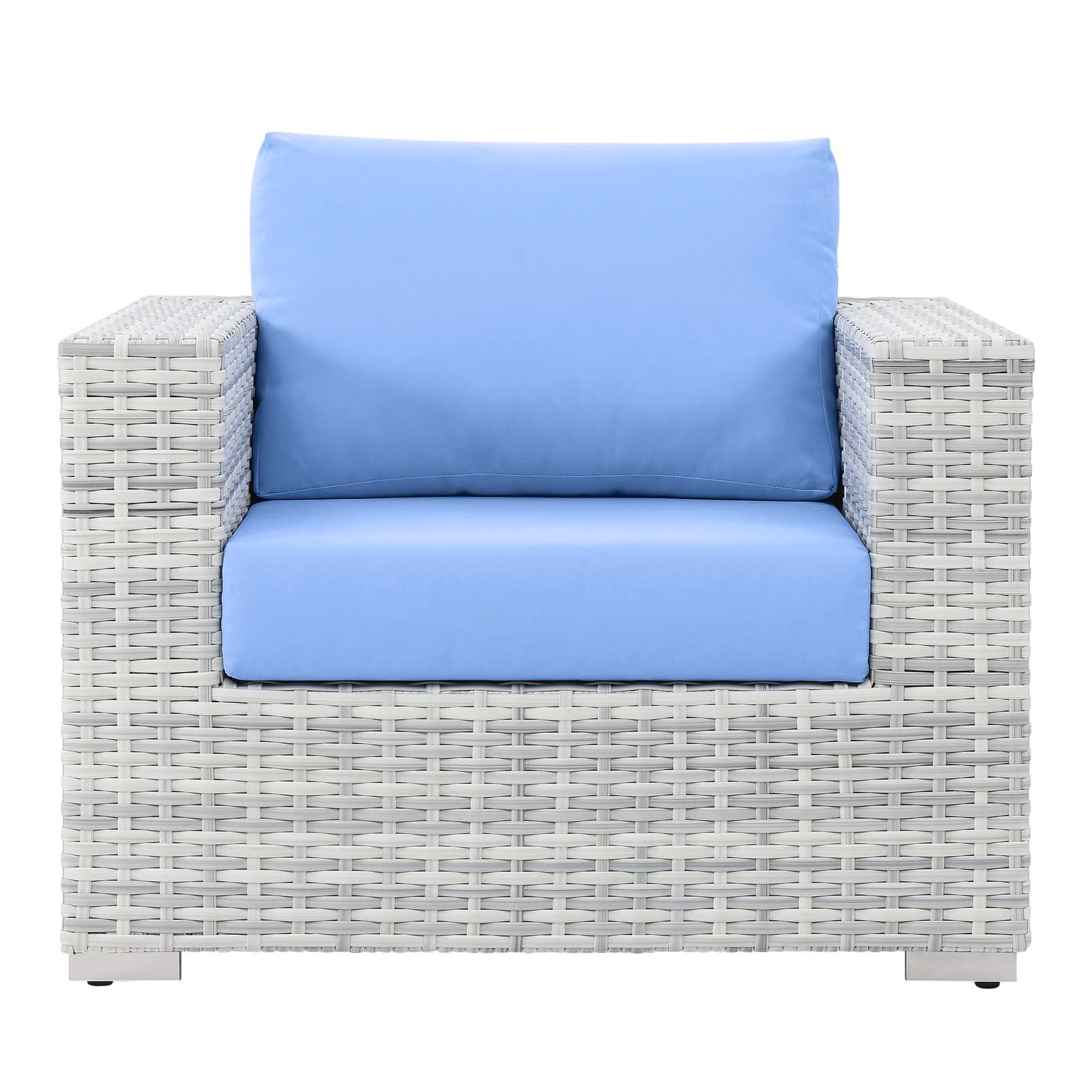 Modway Outdoor Chairs - Convene Outdoor Patio Armchair Light Gray Light Blue