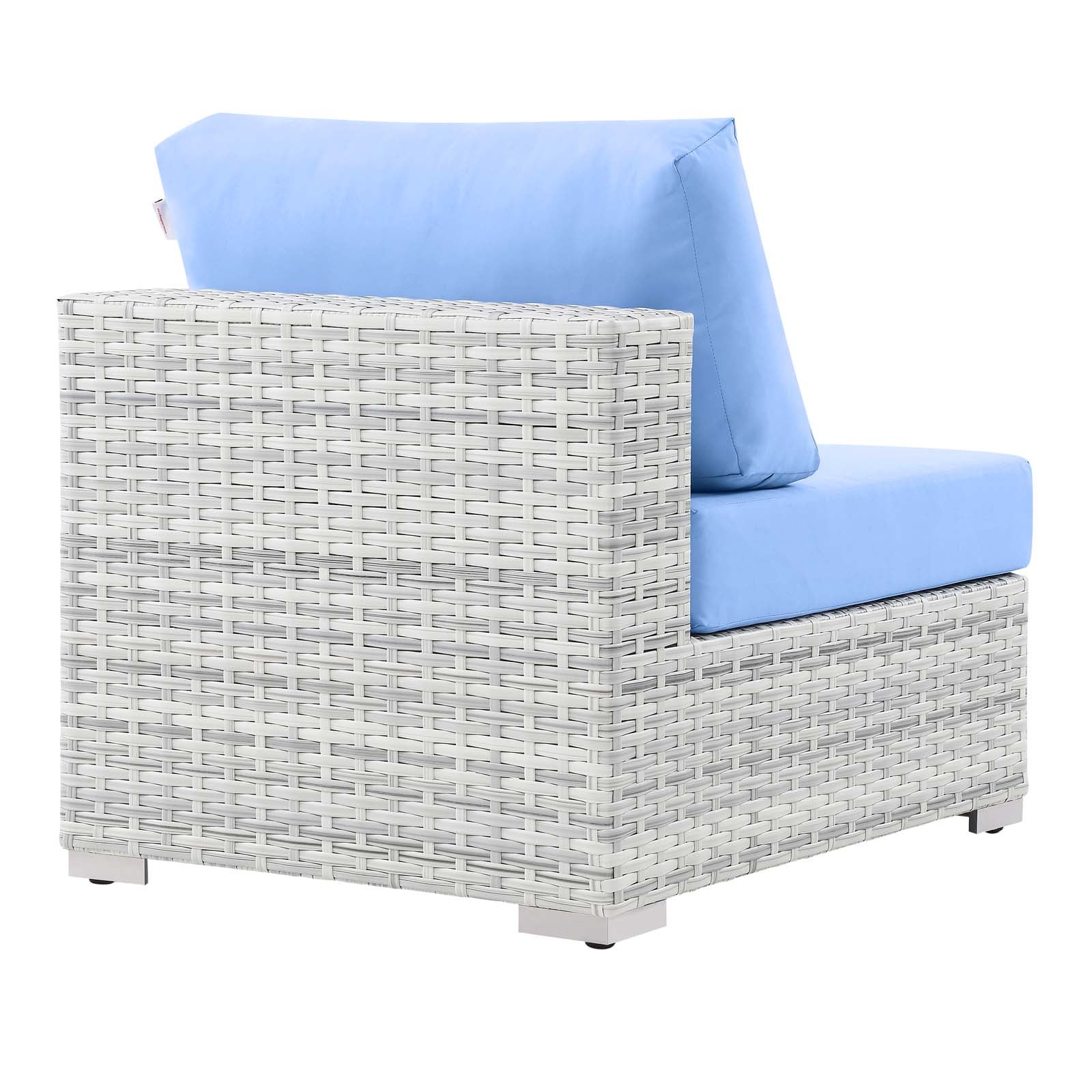 Modway Outdoor Chairs - Convene Outdoor Patio Armless Chair Light Gray Light Blue
