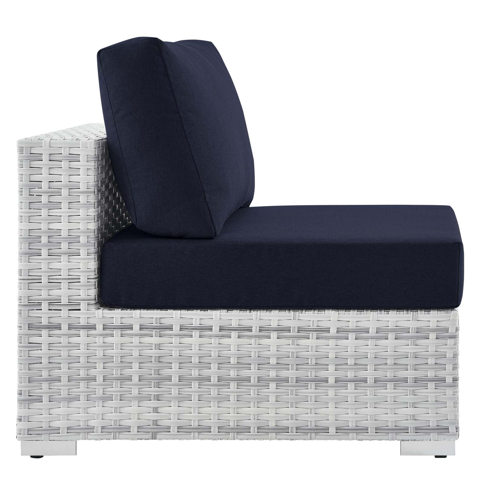 Modway Outdoor Chairs - Convene Outdoor Patio Armless Chair Light Gray Navy