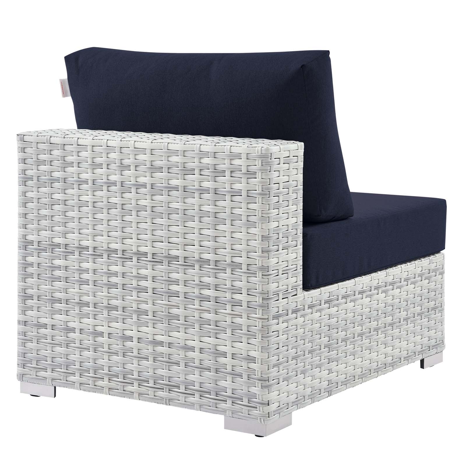 Modway Outdoor Chairs - Convene Outdoor Patio Armless Chair Light Gray Navy