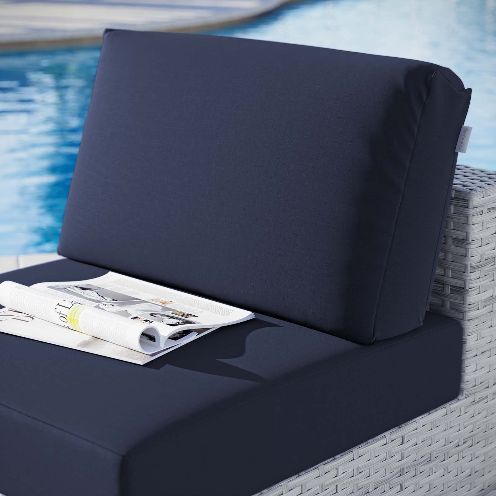 Modway Outdoor Chairs - Convene Outdoor Patio Armless Chair Light Gray Navy