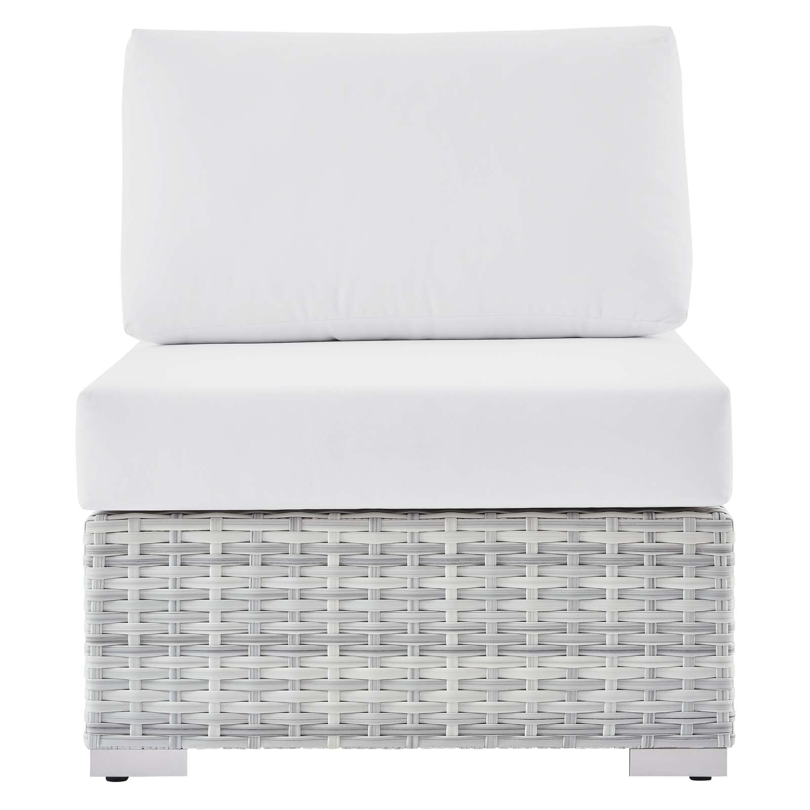 Modway Outdoor Chairs - Convene Outdoor Patio Armless Chair Light Gray White