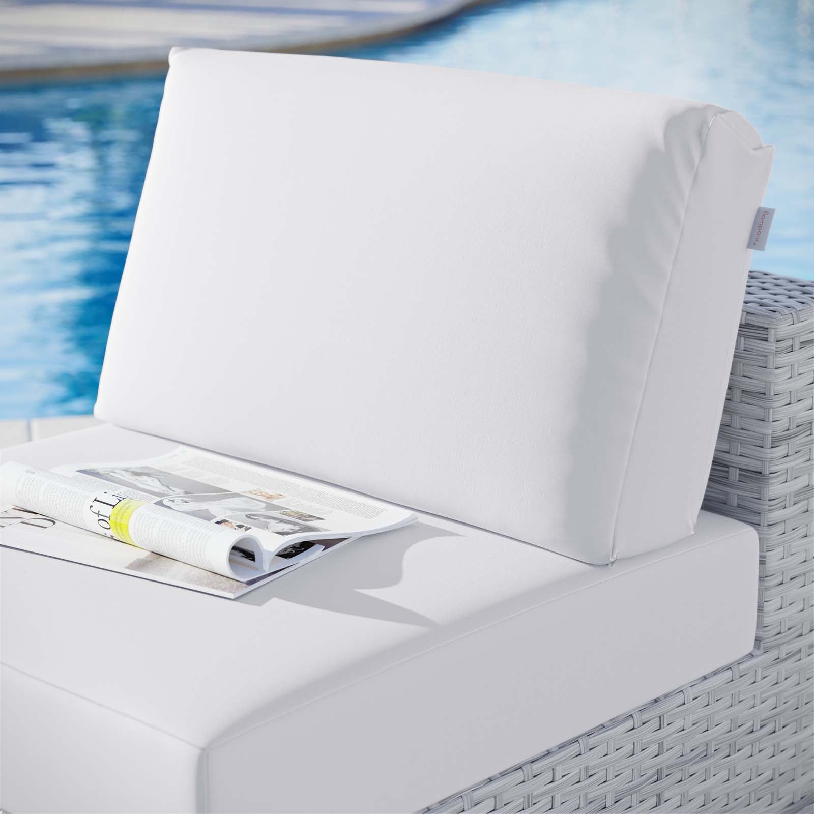 Modway Outdoor Chairs - Convene Outdoor Patio Armless Chair Light Gray White