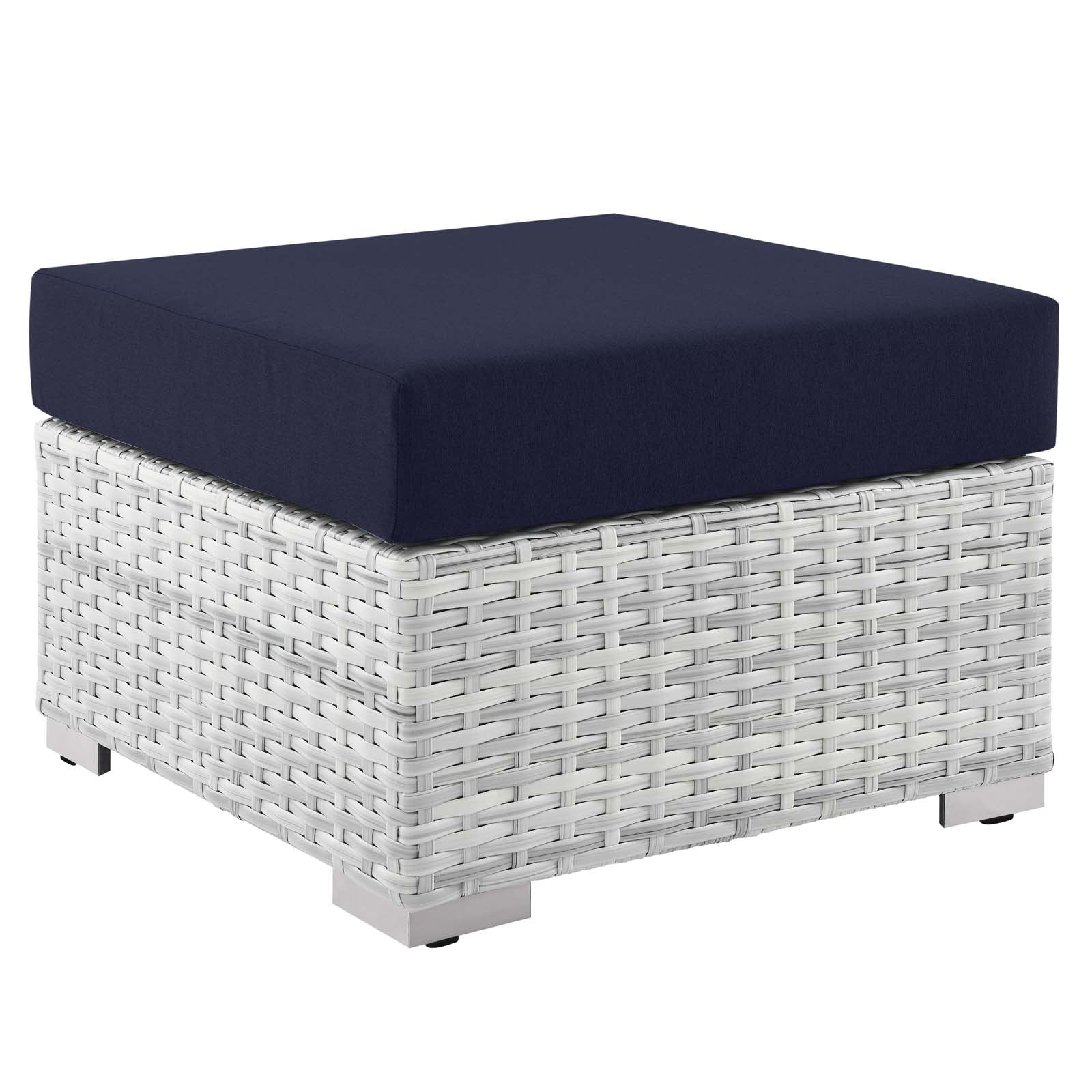 Modway Outdoor Sofas - Convene-Outdoor-Patio-Ottoman-Light-Gray-Navy