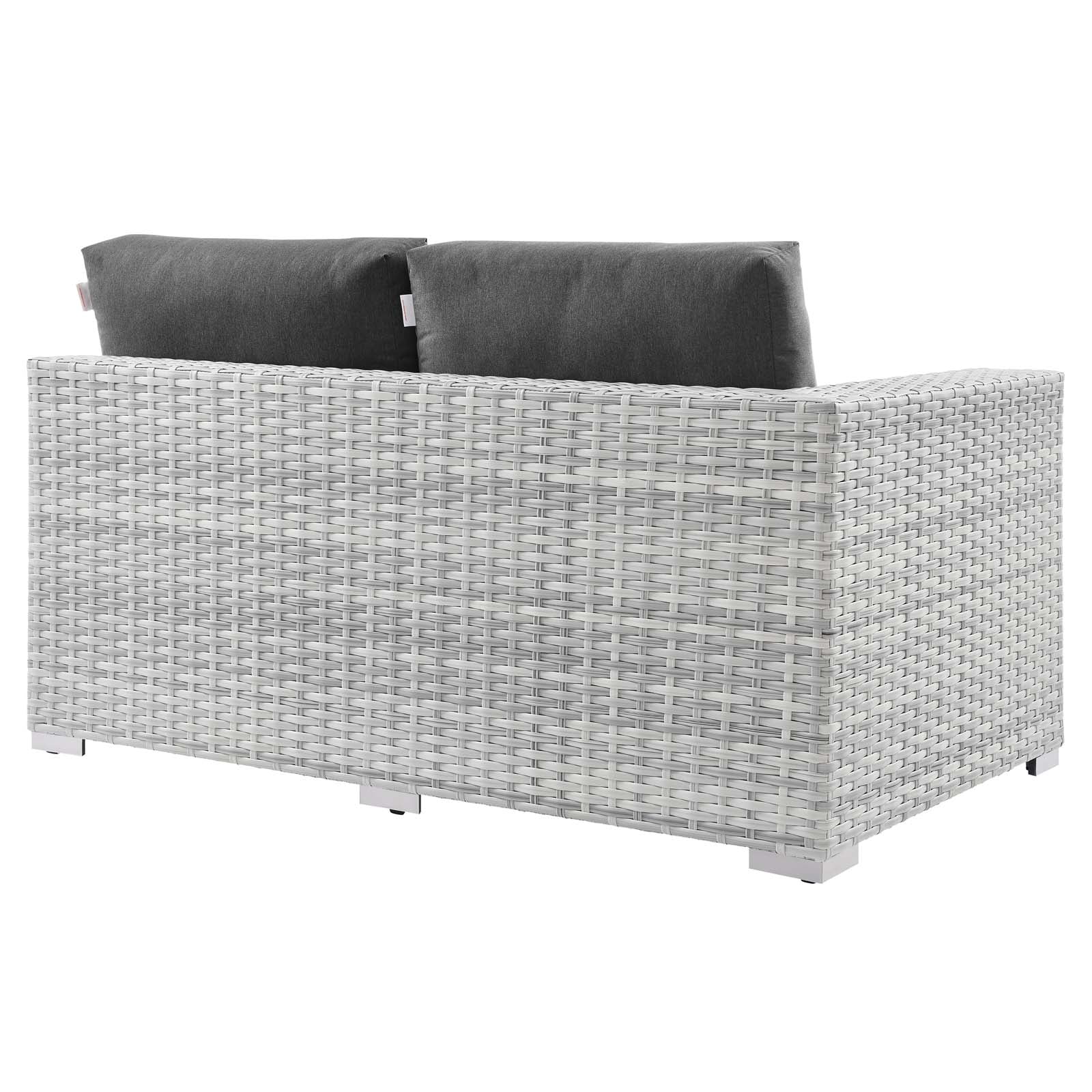 Modway Outdoor Sofas - Convene Outdoor Patio Right-Arm Loveseat Light Gray Charcoal