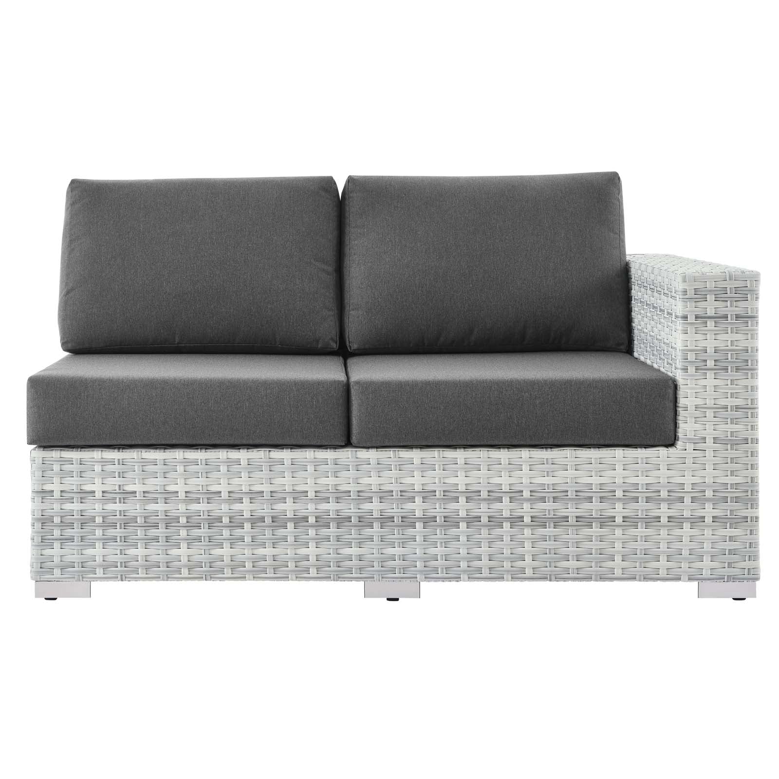 Modway Outdoor Sofas - Convene Outdoor Patio Right-Arm Loveseat Light Gray Charcoal