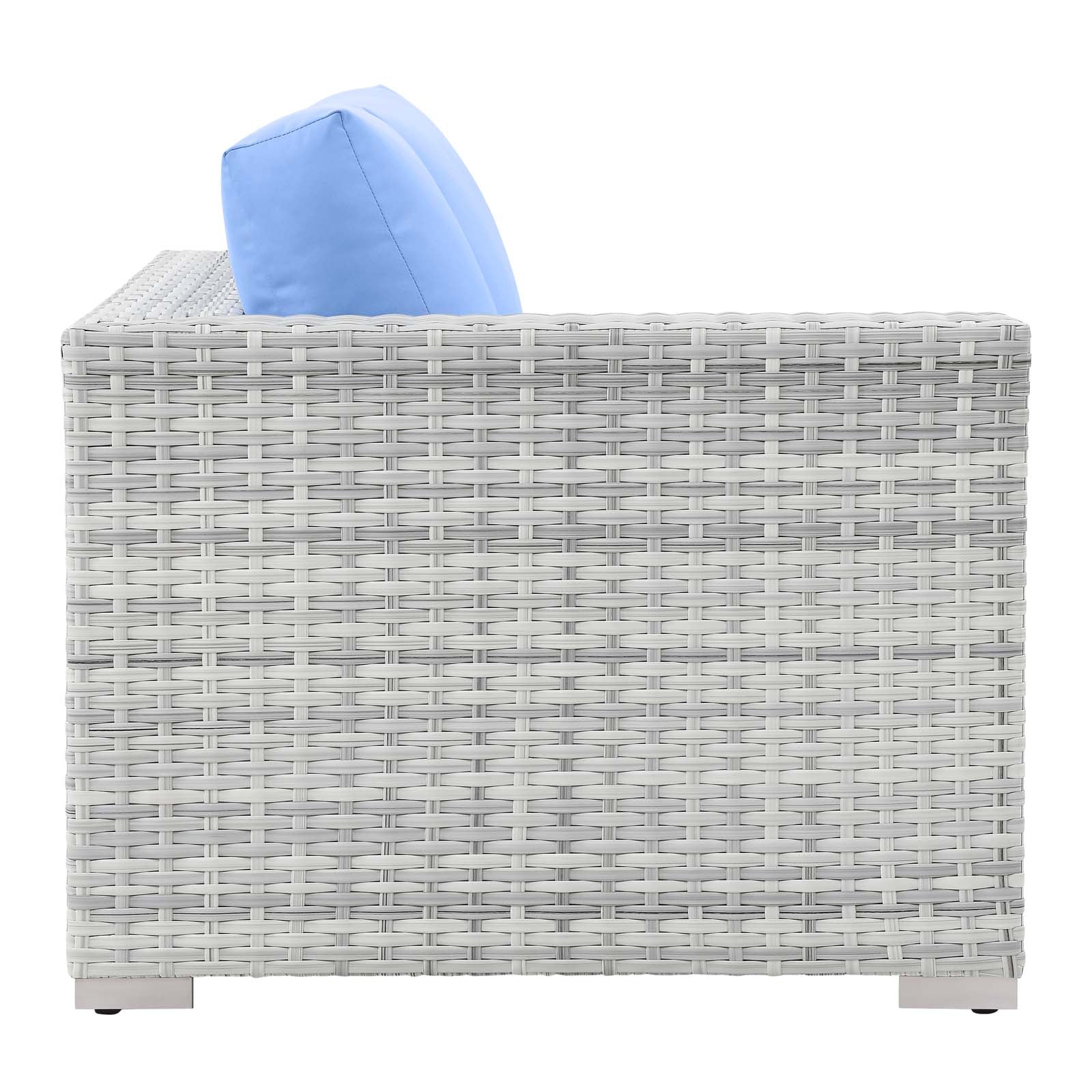 Modway Outdoor Sofas - Convene Outdoor Patio Right-Arm Loveseat Light Gray Light Blue