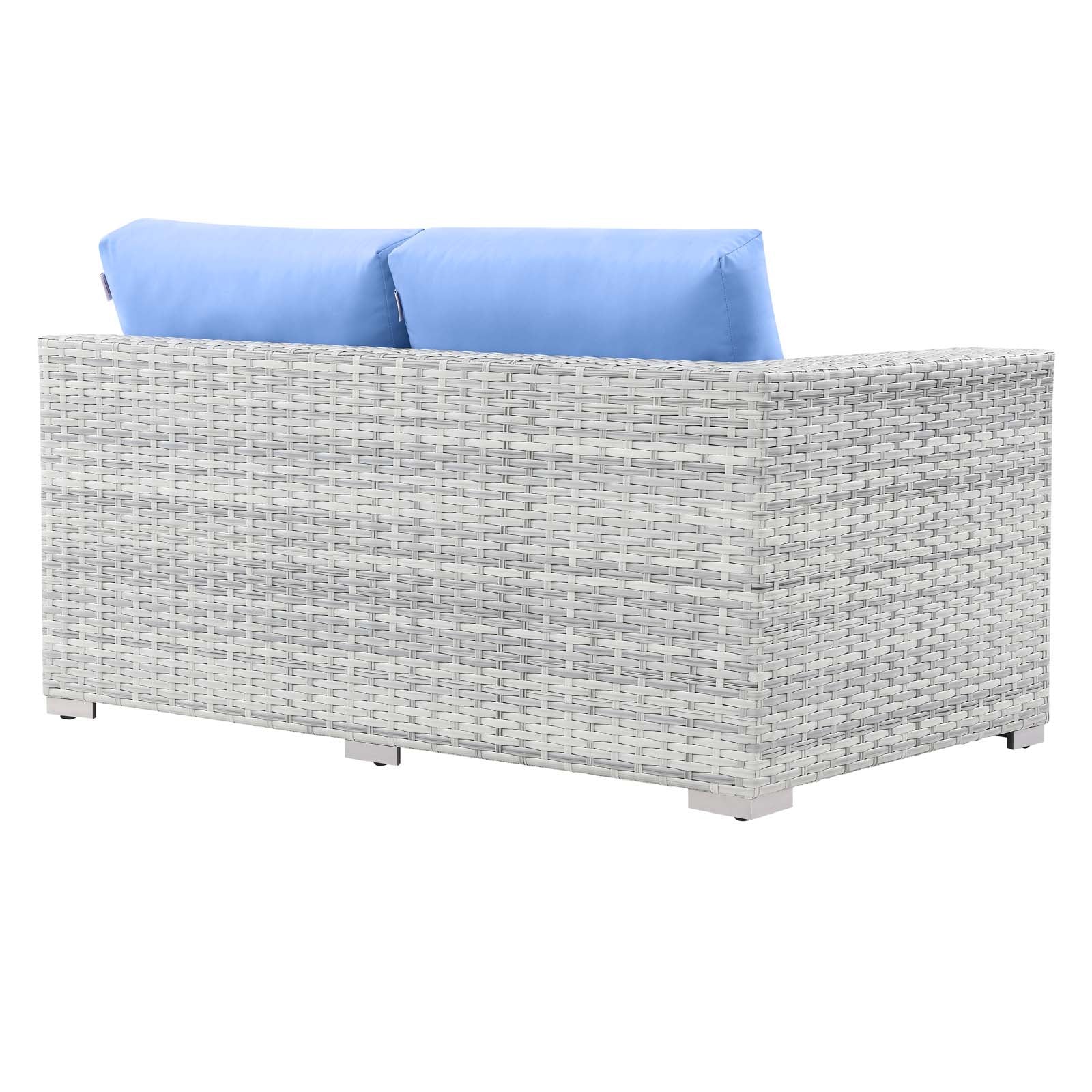 Modway Outdoor Sofas - Convene Outdoor Patio Right-Arm Loveseat Light Gray Light Blue