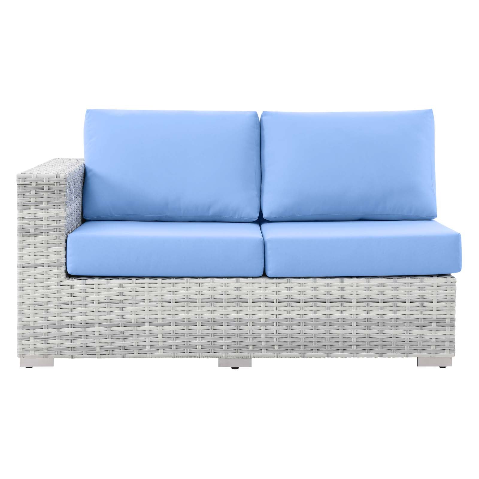 Modway Outdoor Sofas - Convene Outdoor Patio Right-Arm Loveseat Light Gray Light Blue
