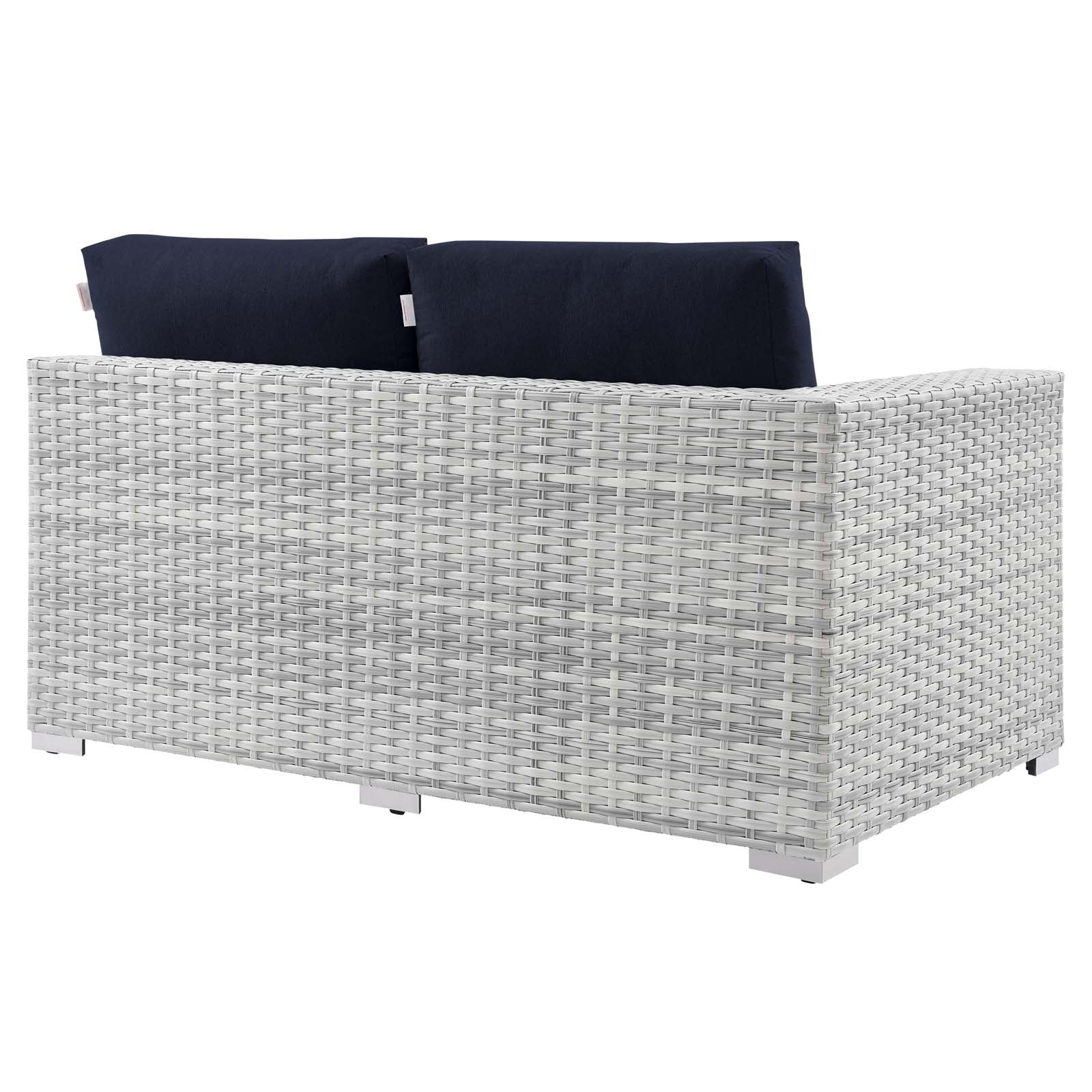 Modway Outdoor Sofas - Convene Outdoor Patio Right-Arm Loveseat Light Gray Navy