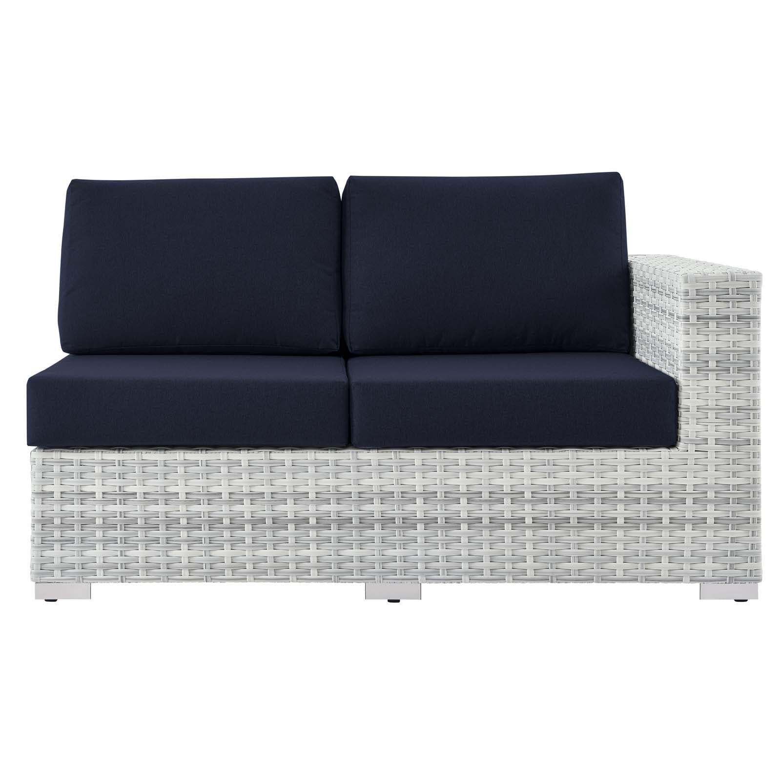 Modway Outdoor Sofas - Convene Outdoor Patio Right-Arm Loveseat Light Gray Navy