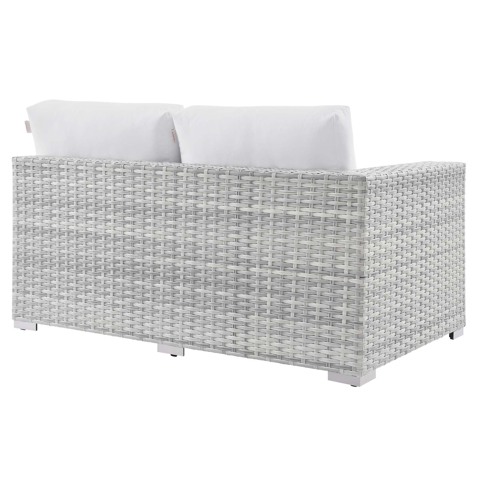 Modway Outdoor Sofas - Convene Outdoor Patio Right-Arm Loveseat Light Gray White
