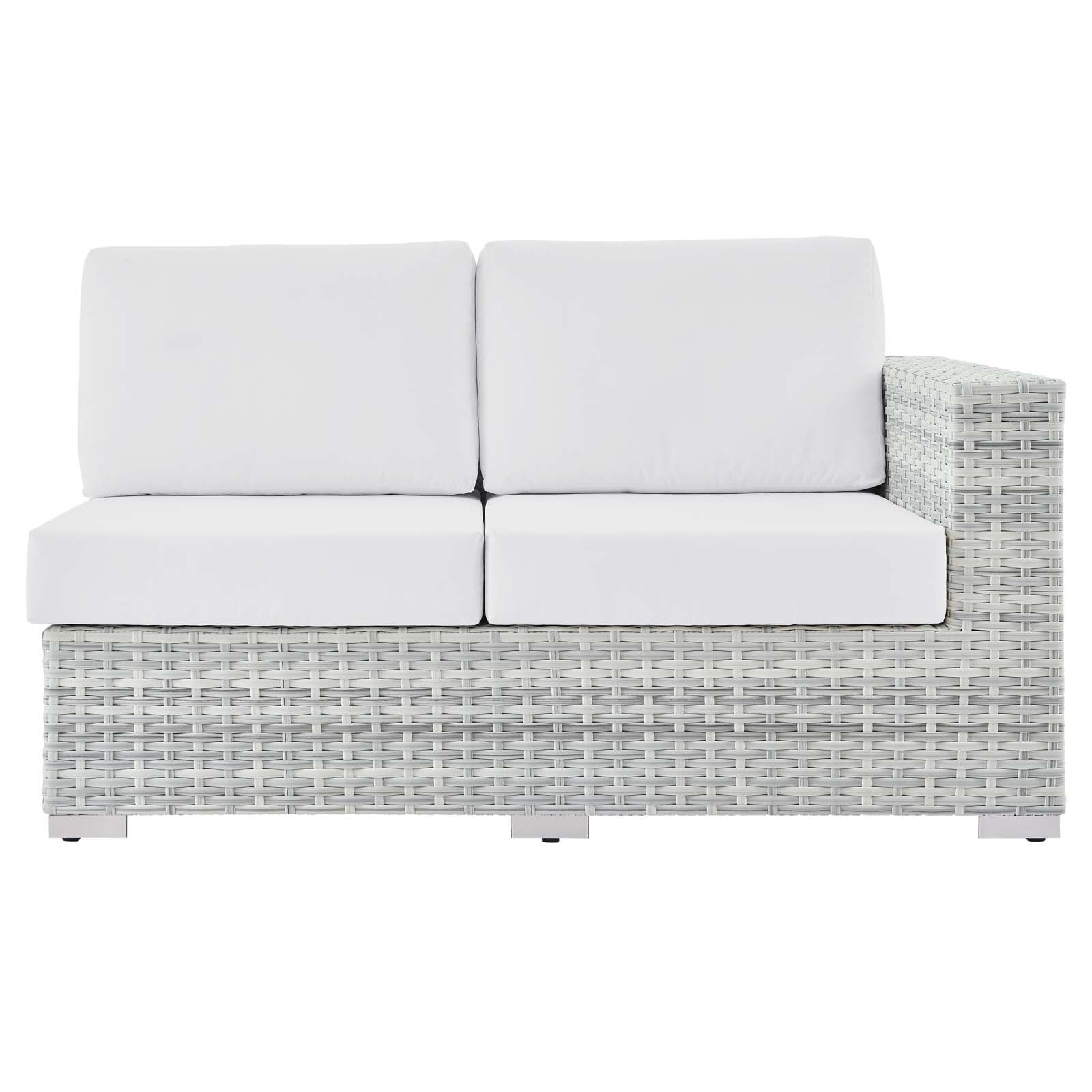 Modway Outdoor Sofas - Convene Outdoor Patio Right-Arm Loveseat Light Gray White