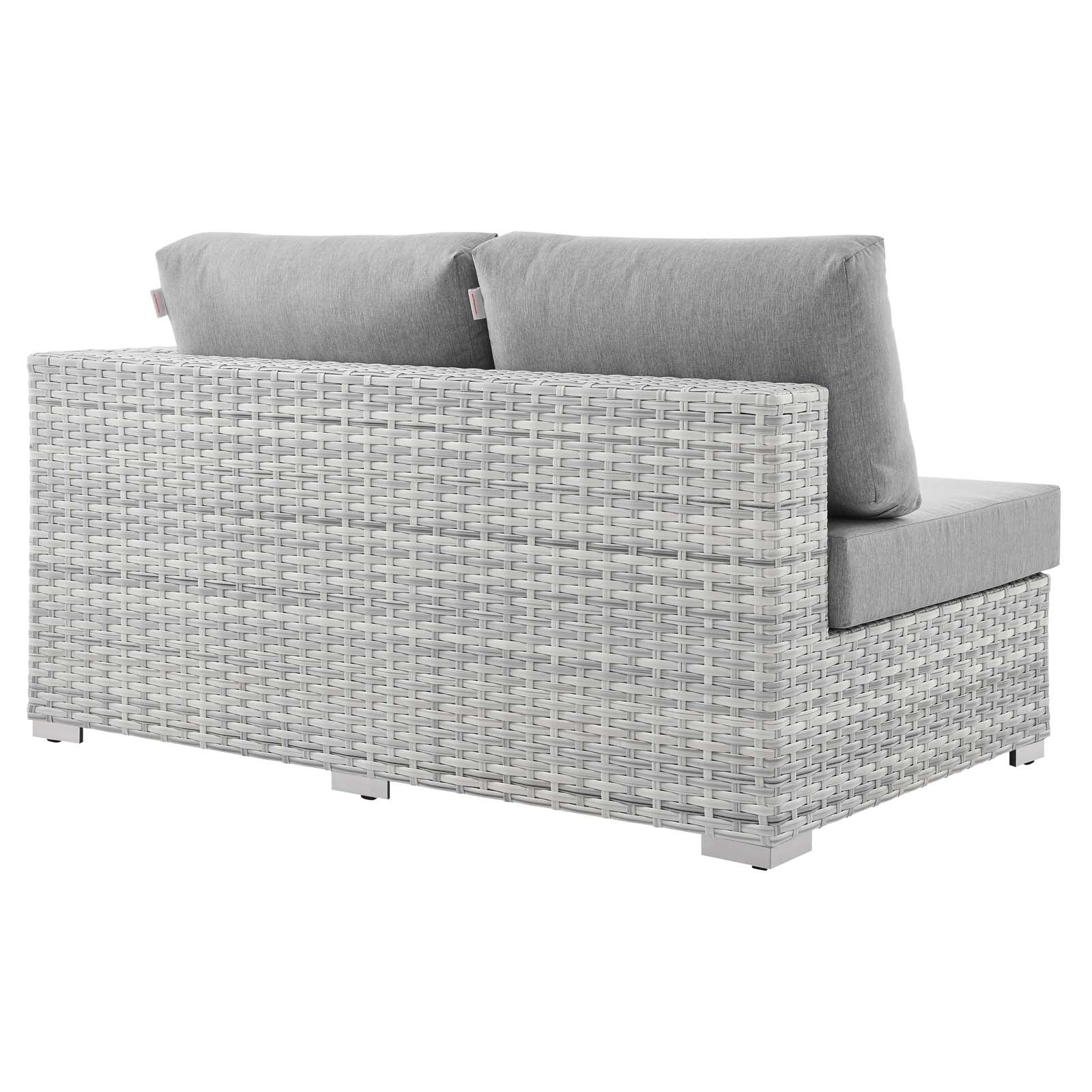 Modway Outdoor Sofas - Convene Outdoor Patio Left-Arm Loveseat Light Gray