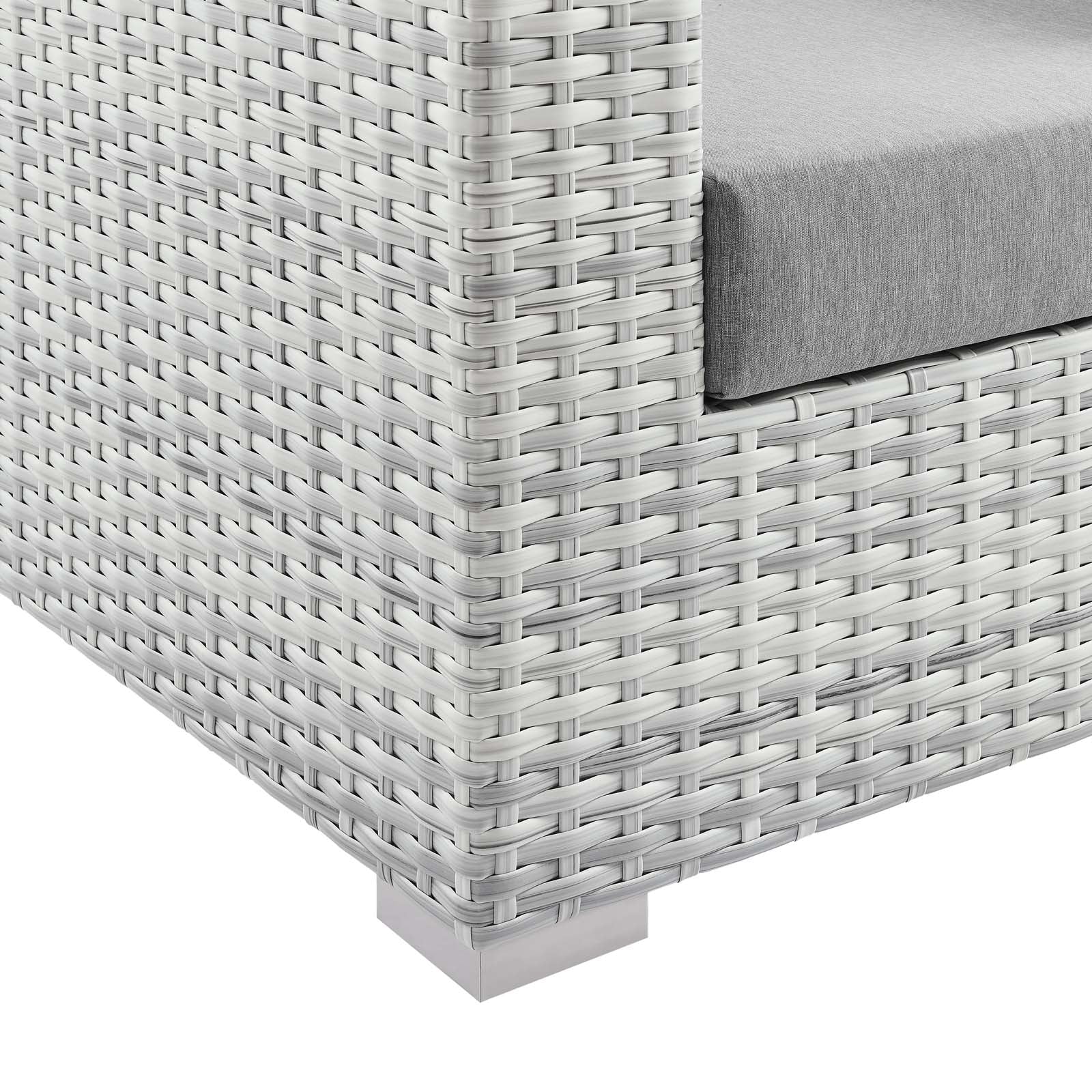 Modway Outdoor Sofas - Convene Outdoor Patio Left-Arm Loveseat Light Gray